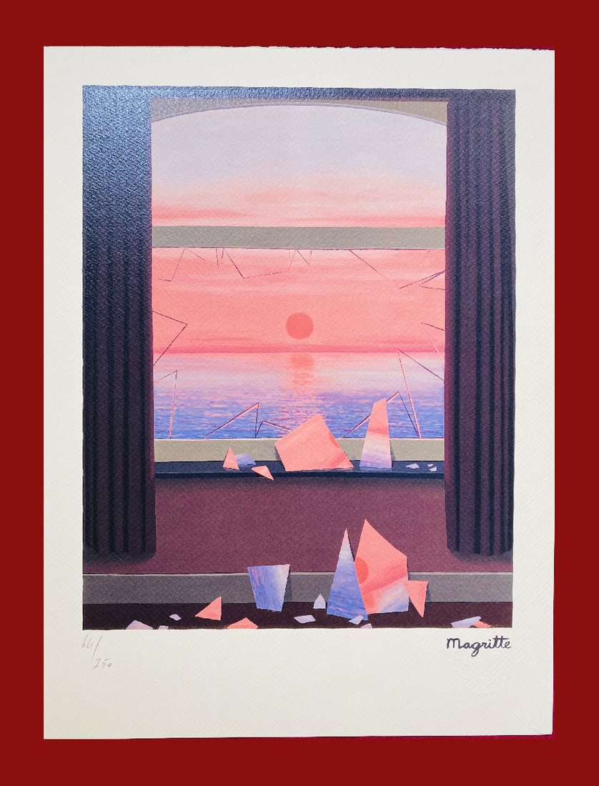 Rene Magritte - The World of Images: Rene Magritte "The World of Images" Giclee Fine Art Print after an original work. Print-signed lower right, numbered lower left. Decorative Blindstamp on the print and Certificate of Edition provided.