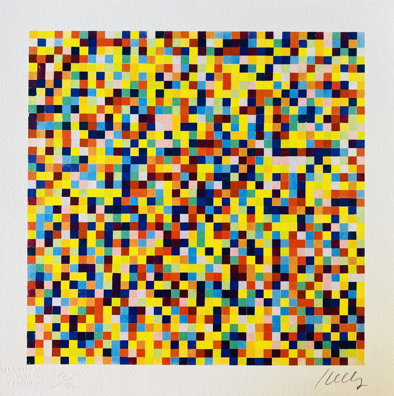 Ellsworth Kelly - Spectrum Color Arranged By Chance: Ellsworth Kelly "Spectrum Color Arranged By Chance" Chromolithograph after an original work. Dry stamp. Signed on the plate lower right, numbered lower to the left.Excellent conditions. Shipped with c