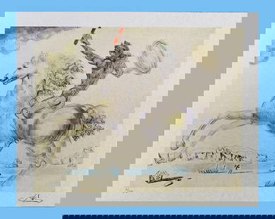 Salvador Dali - Horseman at Port Lligat: Salvador Dali "Horseman at Port Lligat" Lithograph after an original work. Print-signed lower right, numbered lower left.Excellent conditions. Shipped with care in solid tube, fast shipping in 3-4 day