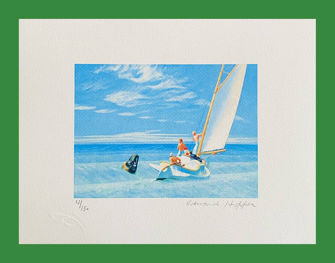 Edward Hopper - Ground Swell: Edward Hopper "Ground Swell" Giclee Fine Art Print after an original work. Dry stamp. Print-signed lower right, numbered lower left.Excellent conditions. Shipped with care in solid tube, fast shipping