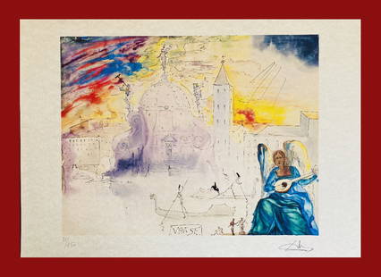 Salvador Dali - Venice: Salvador Dali "Venice" Giclee Fine Art Print after an original work. Print-signed lower right, numbered lower left. Decorative Blindstamp on the print and Certificate of Edition provided. Excellent co