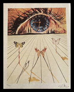 Salvador Dali - The Eye of Time (Memory of Surrealism): Salvador Dali "The Eye of Time" Lithograph after an original work. Signed on the plate lower right, numbered lower to the left.Excellent conditions. Shipped with care in solid tube, fast shipping in 3