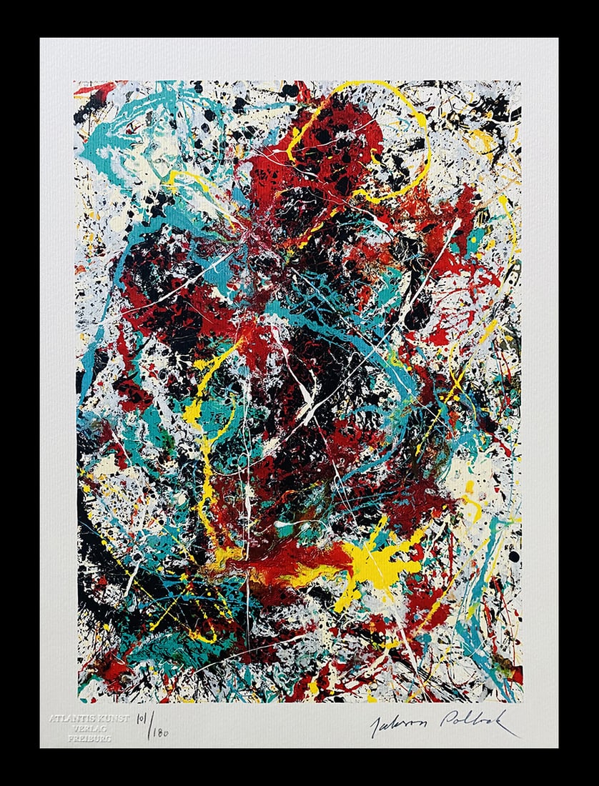 Jackson Pollock - Untitled: Jackson Pollock "Untitled" Chromolithograph after an original work. Dry stamp. Signed on the plate lower right, numbered lower to the left.Excellent conditions. Shipped with care in solid tube, fast s