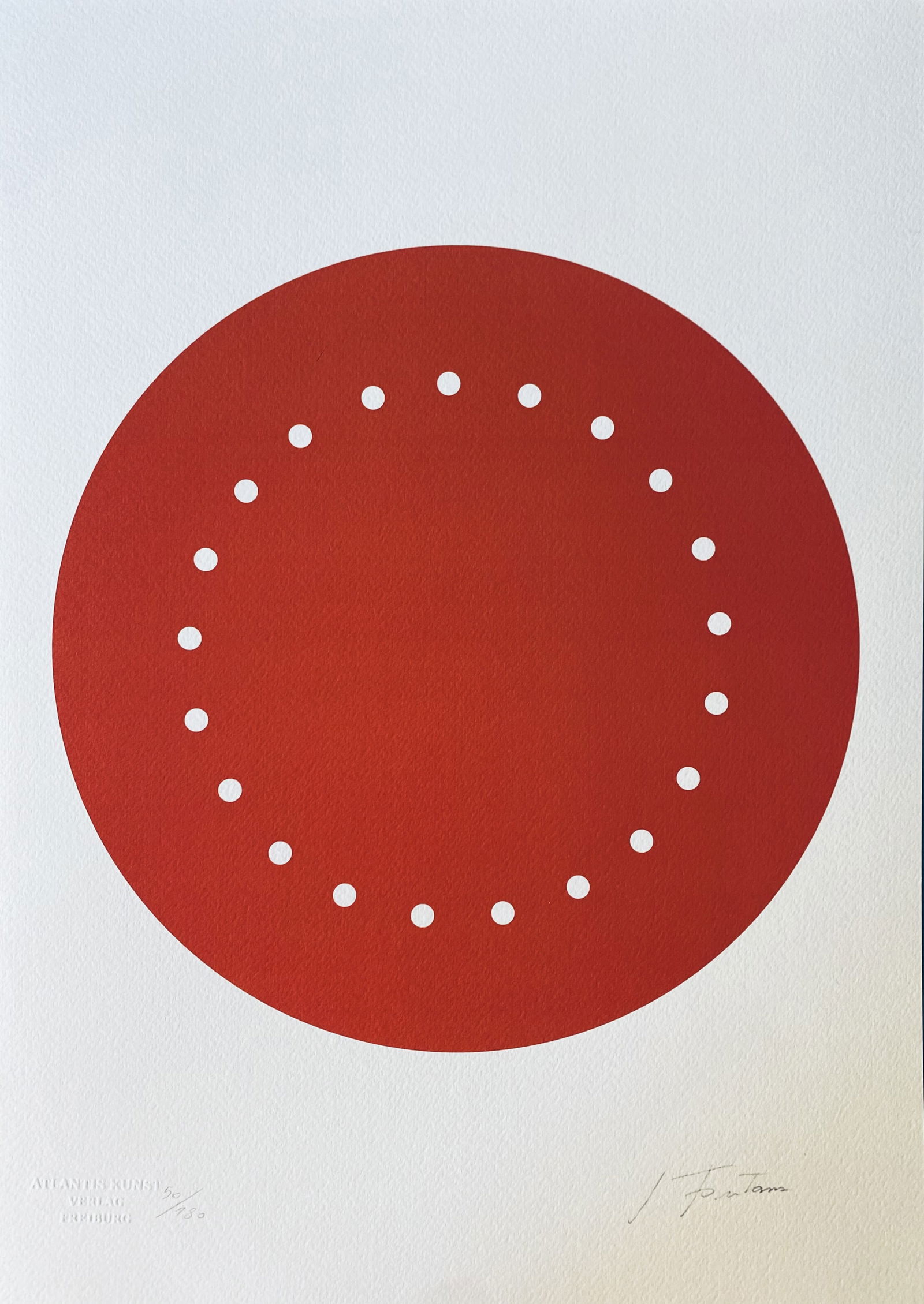 Lucio Fontana - Concetto Spaziale: Lucio Fontana "Concetto Spaziale" Chromolithograph after an original work. Dry stamp. Signed on the plate lower right, numbered lower to the left.Excellent conditions. Shipped with care in solid tube,