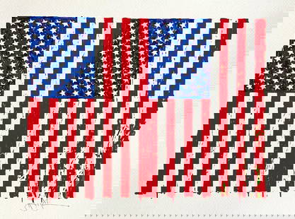 Jasper Johns - Double Flag: Jasper Johns "Double Flag" Chromolithograph after an original work. Dry stamp. Signed on the plate lower right, numbered lower to the left.Excellent conditions. Shipped with care in solid tube, fast s