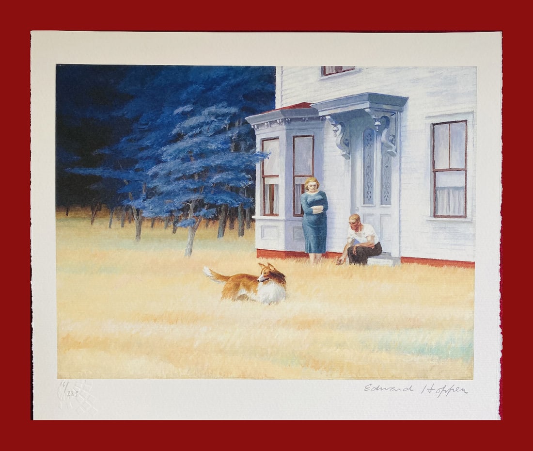 Edward Hopper - Cape Cod Evening: Edward Hopper "Cape Cod Evening" Giclee Fine Art Print after an original work. Print-signed lower right, numbered lower left. Decorative Blindstamp on the print and Certificate of Edition provided. Ex