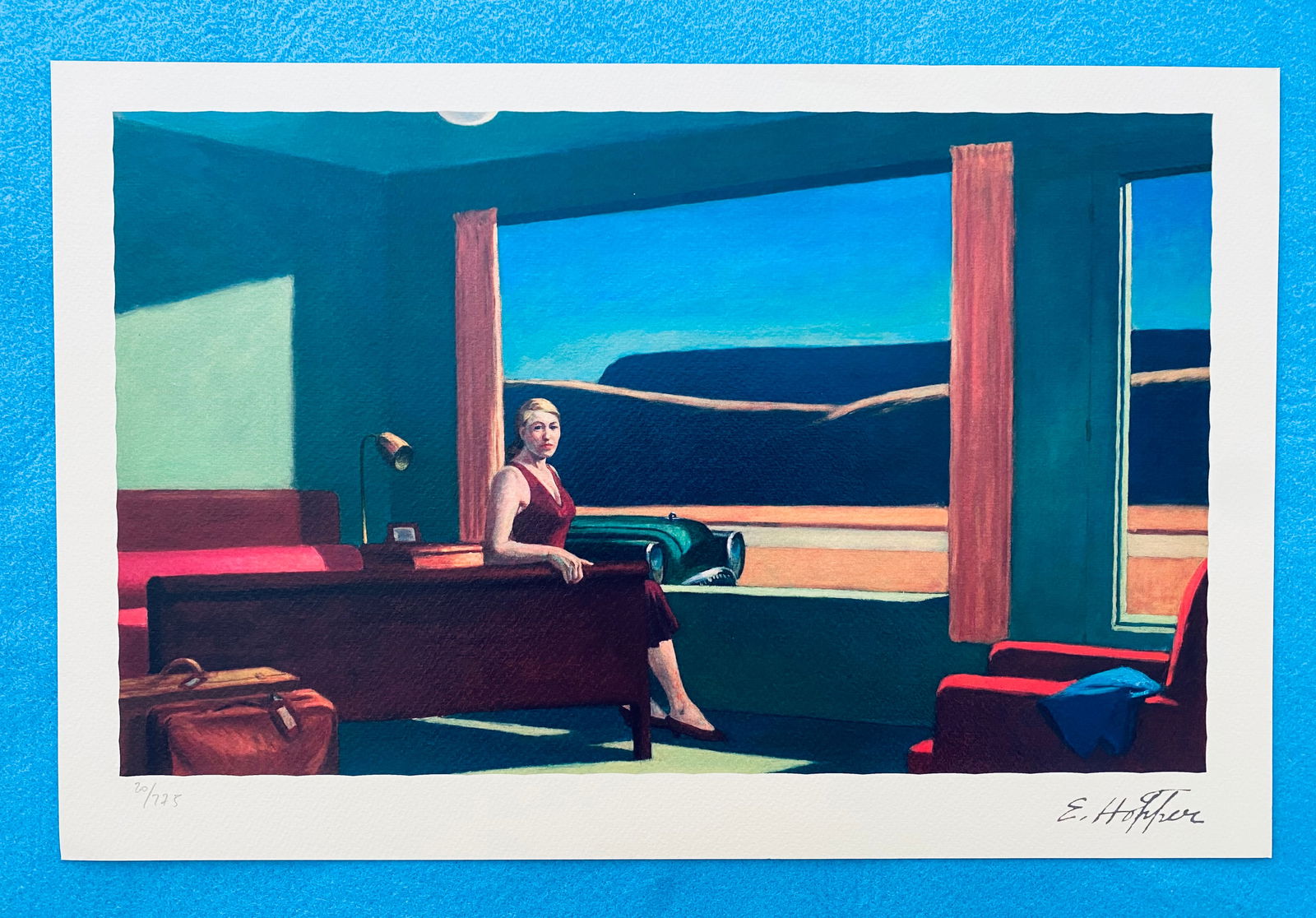 Edward Hopper - Western Motel: Edward Hopper "Western Motel" Chromolitograph after an original work. Print-signed lower right, numbered lower left.Excellent conditions. Shipped with care in solid tube, fast shipping in 3-4 days all
