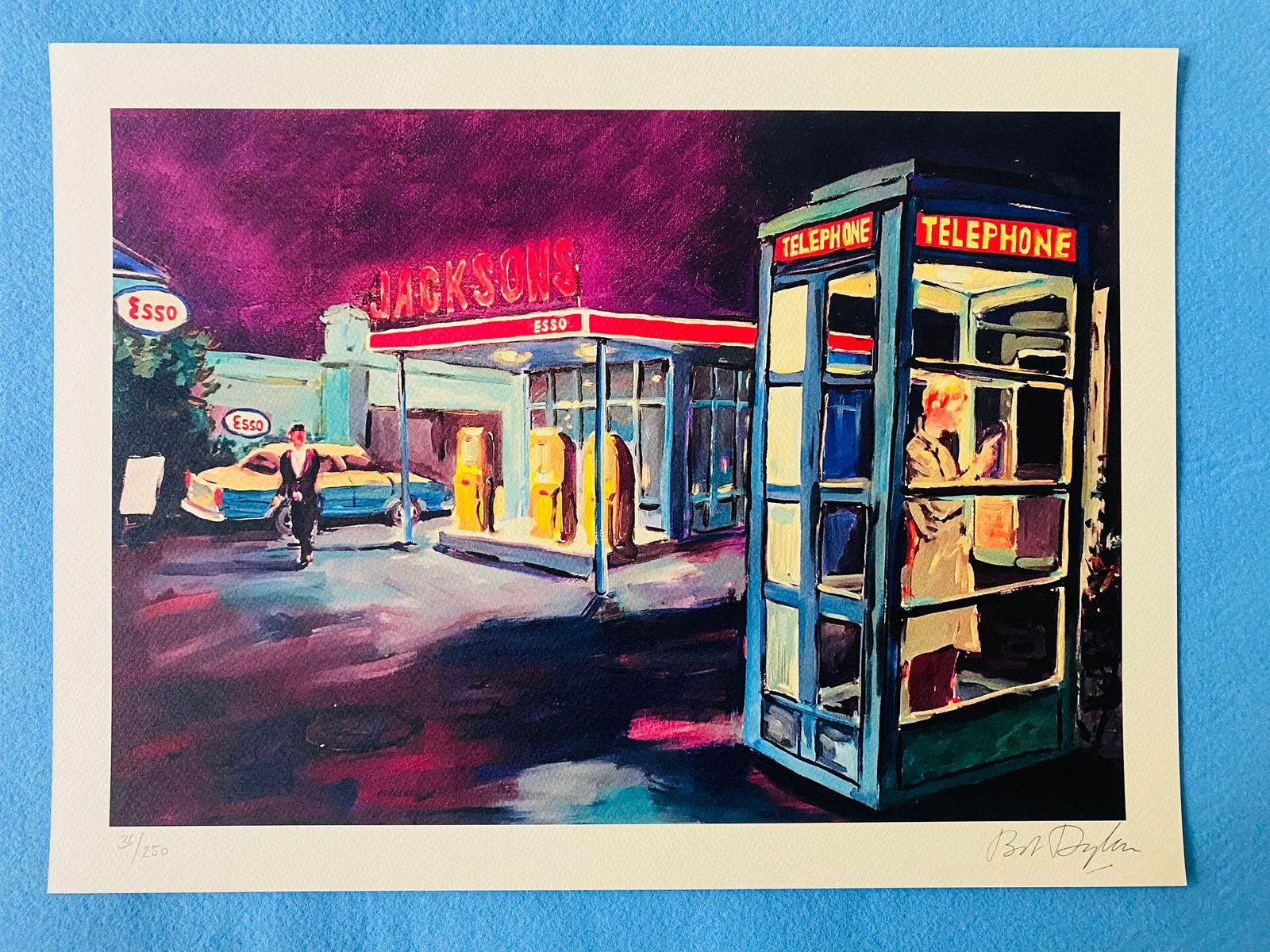 Bob Dylan - Midnight Caller: Bob Dylan "Midnight Caller" Chromolitograph after an original work. Print-Signed on lower right. Numbered lower left. Excellent conditions. Shipped with care in solid tube, fast shipping in 3-4 days a