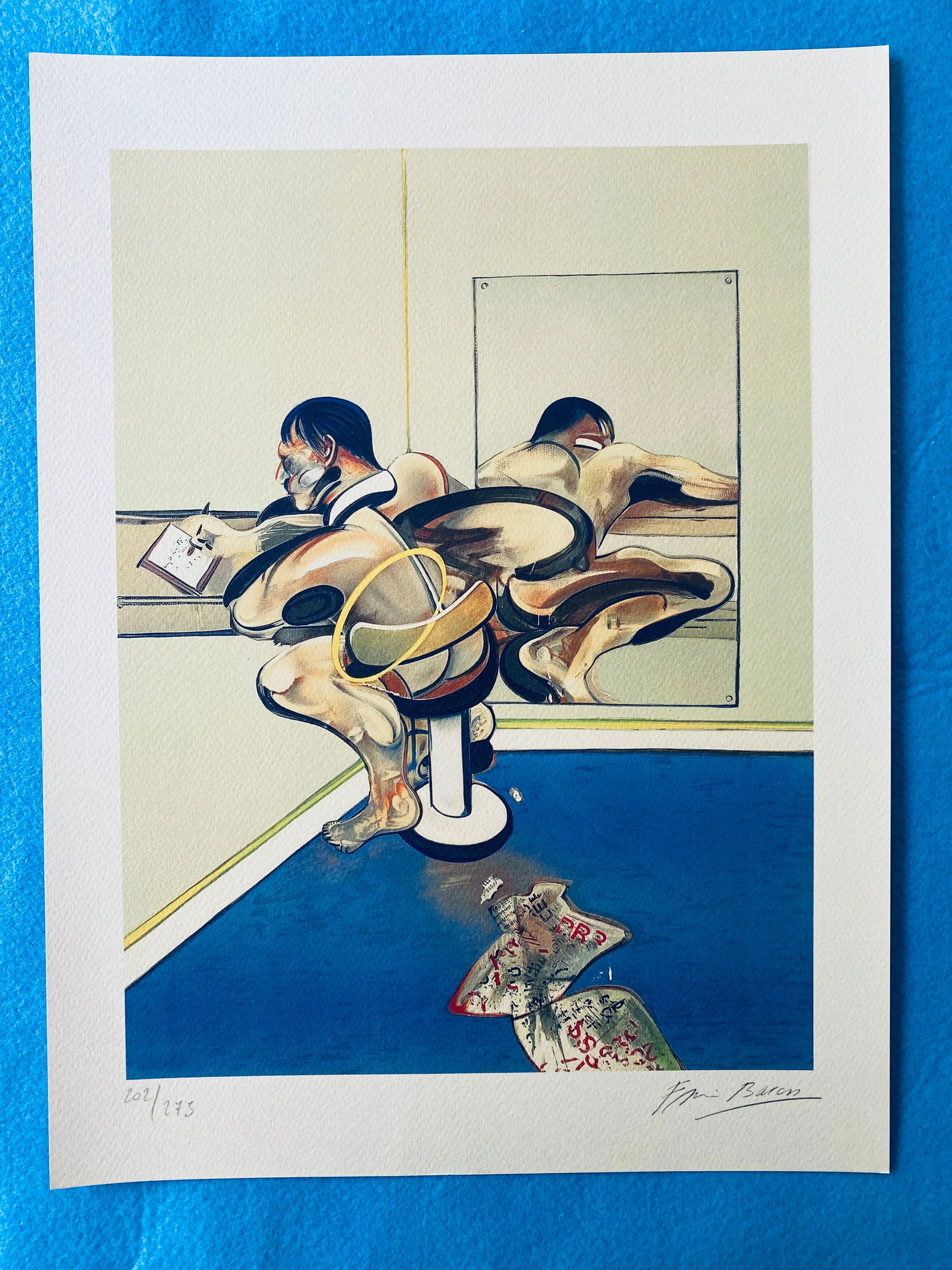 Francis Bacon - Man Reading at The Mirror: Francis Bacon "Man Reading at the Mirror" Chromolitograph after an original work. Print-Signed on lower right. Numbered lower left. Excellent conditions. Shipped with care in solid tube, fast shipping