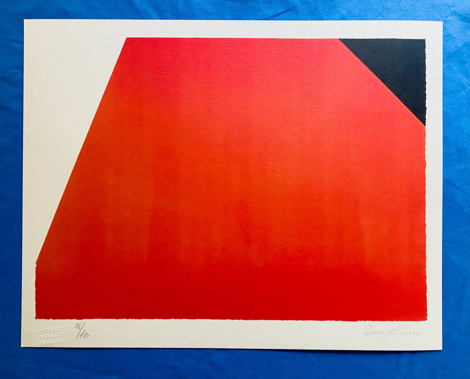 Dan Flavin - For Malevich: Dan Flavin "For Malevich" Chromolitograph after an original work. Print-signed lower right. Numbered lower left. Excellent conditions. Shipped with care in solid tube, fast shipping in 3-4 days all ov