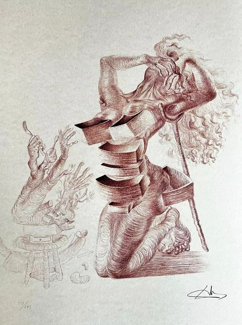 Salvador Dali - Drawers Woman: Salvador Dali "Drawers Woman" Chromolitograph after an original work. Print-signed lower right. Numbered lower left. Excellent conditions. Shipped with care in solid tube, fast shipping in 3-4 days