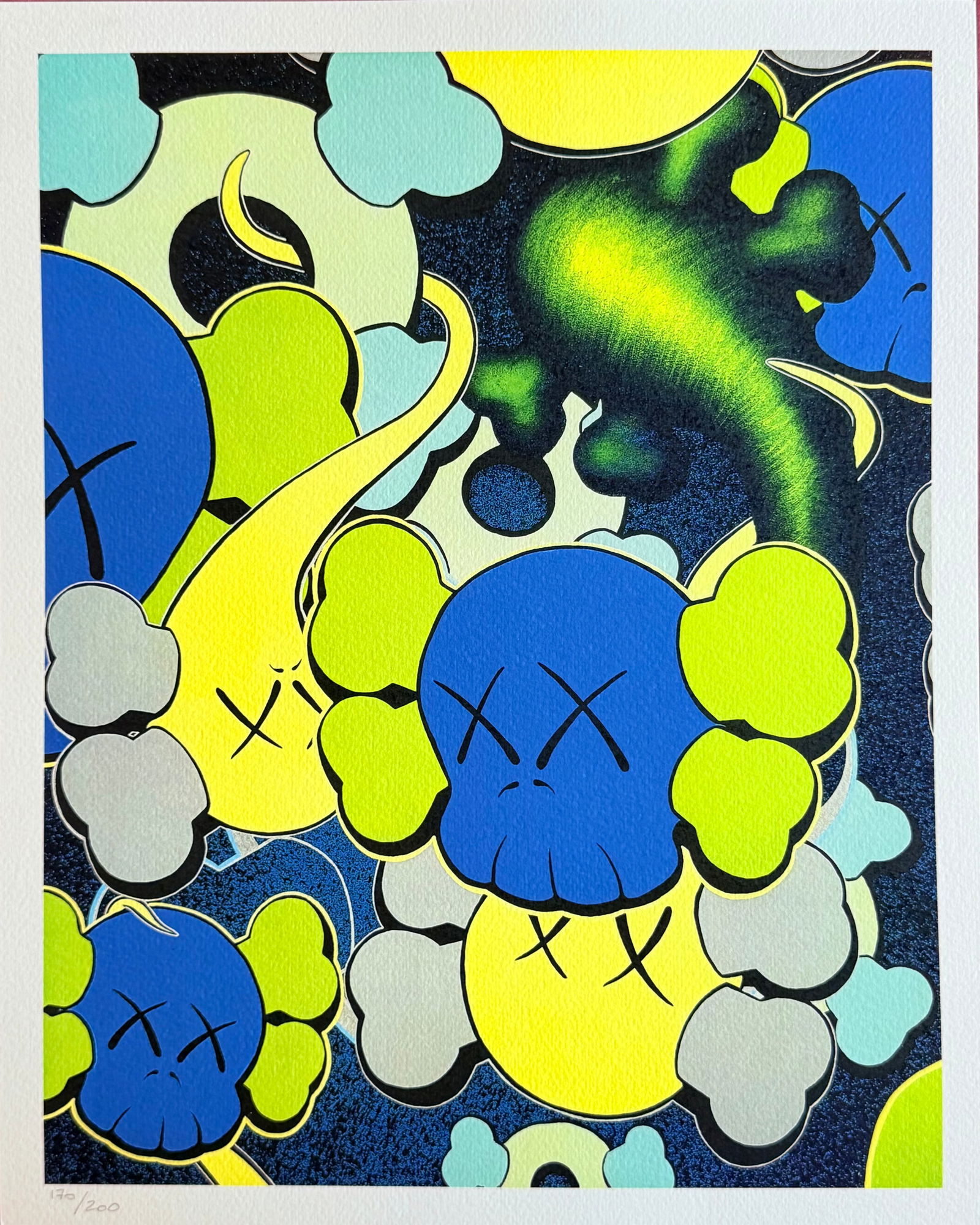 Kaws - Untitled: Kaws "Untitled" Chromolitograph after an original work. Numbered lower left. Excellent conditions. Shipped with care in solid tube, fast shipping in 3-4 days all over the world, 1-2 days in Europe.