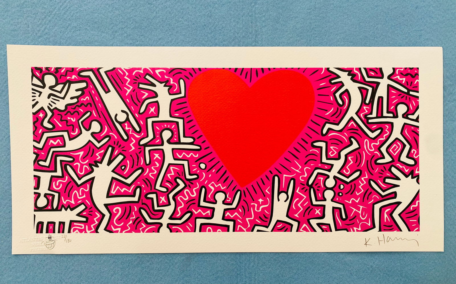 Keith Haring - Untitled: Keith Haring "Untitled" Chromolitograph after an original work. Print-signed lower right. Numbered lower left. Excellent conditions. Shipped with care in solid tube, fast shipping in 3-4 days all