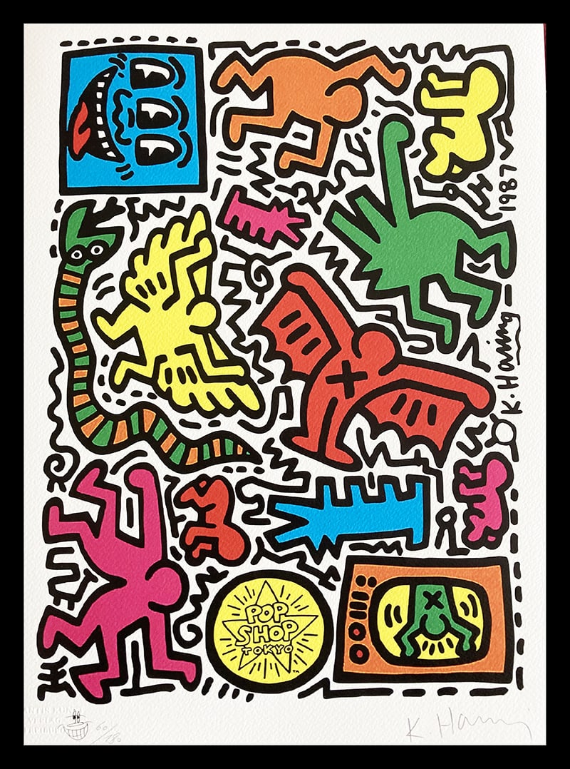 Keith Haring - Pop Shop Tokyo: Keith Haring "Pop Shop Tokyo" Chromolitograph after an original work. Print-signed lower right. Numbered lower left. Excellent conditions. Shipped with care in solid tube, fast shipping in 3-4 days