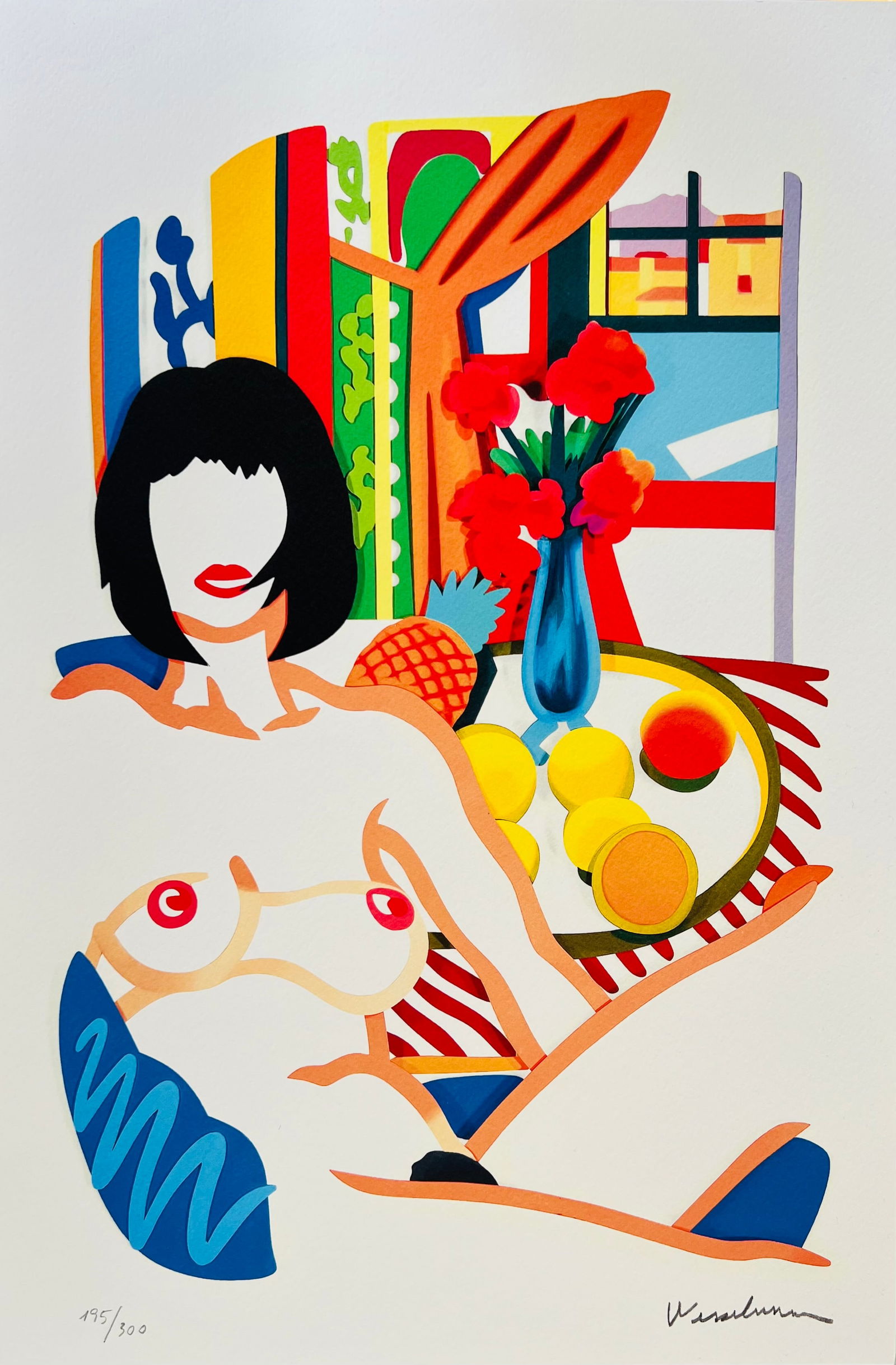 Tom Wesselmann - Monica with Matisse Interior: Tom Wesselmann "Monica with Matisse Interior" Chromolitograph after an original work. Print-signed lower right. Numbered lower left. Excellent conditions. Shipped with care in solid tube, fast