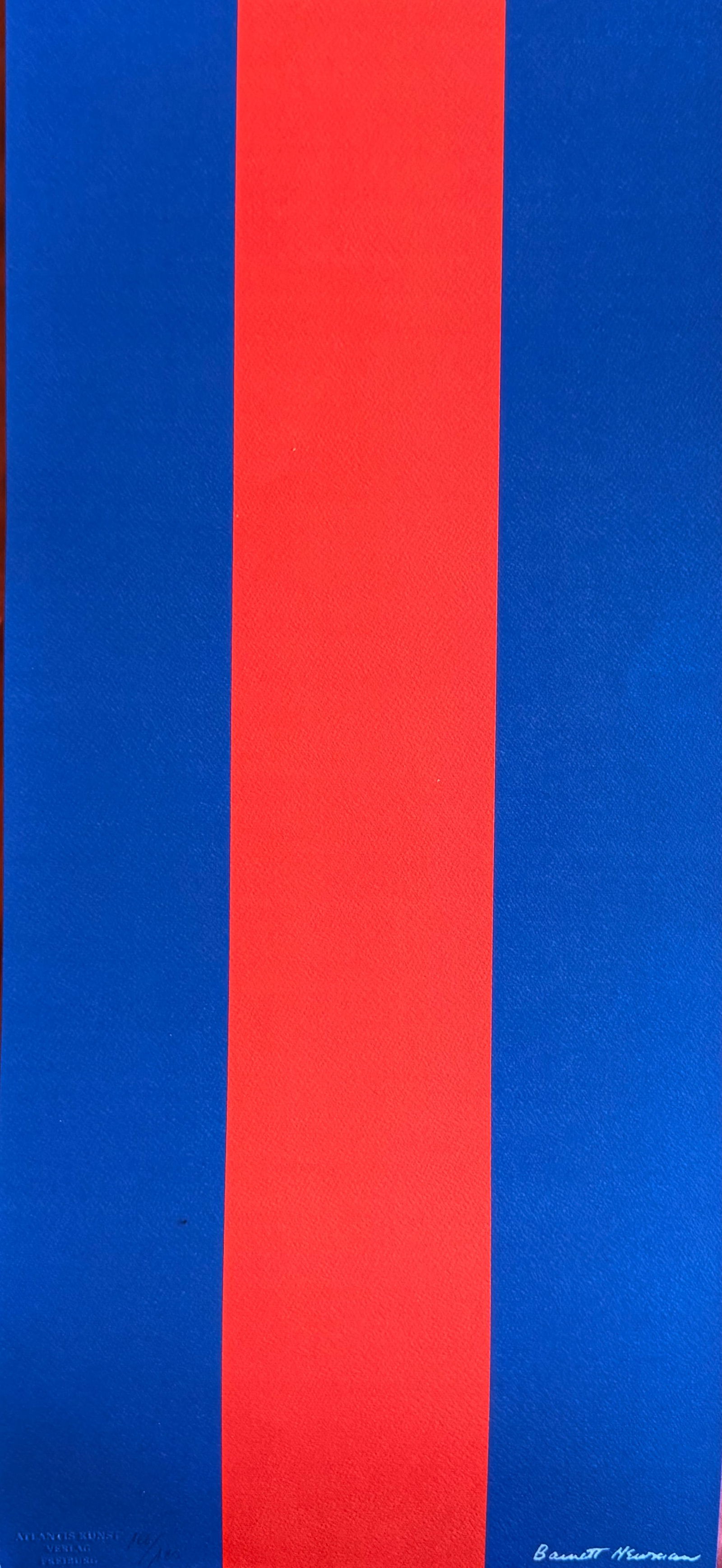 Barnett Newman - Voice of Fire: Barnett Newman "Voice of Fire" Chromolitograph after an original work. Print-signed lower right. Numbered lower left. Excellent conditions. Shipped with care in solid tube, fast shipping in 3-4 days