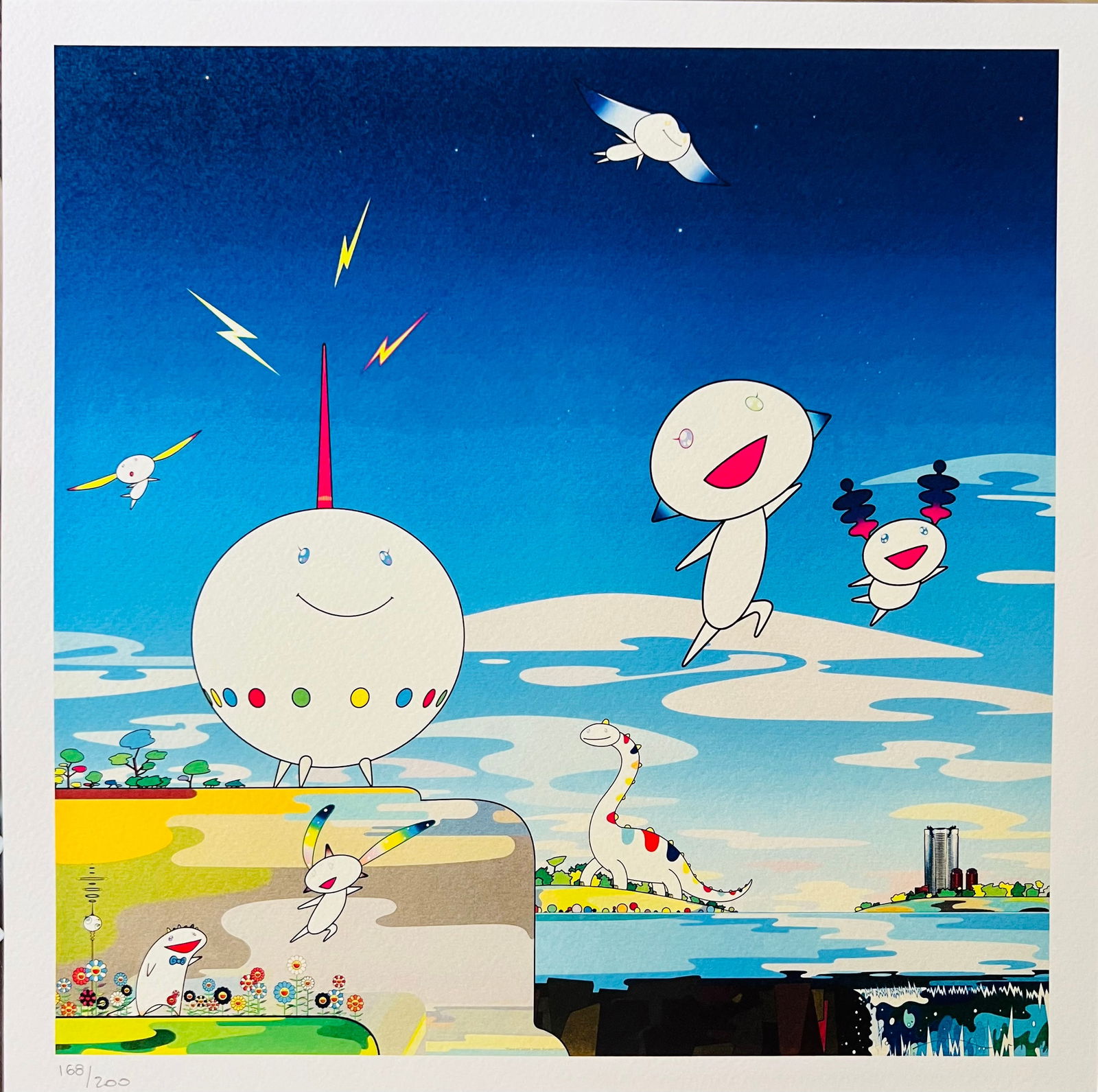 Takashi Murakami - Planet 66, Mamu came from the Sky: Takashi Murakami "Planet 66, Mamu came from the Sky" Chromolitograph after an original work. Numbered lower left. Excellent conditions. Shipped with care in solid tube, fast shipping in 3-4 days all