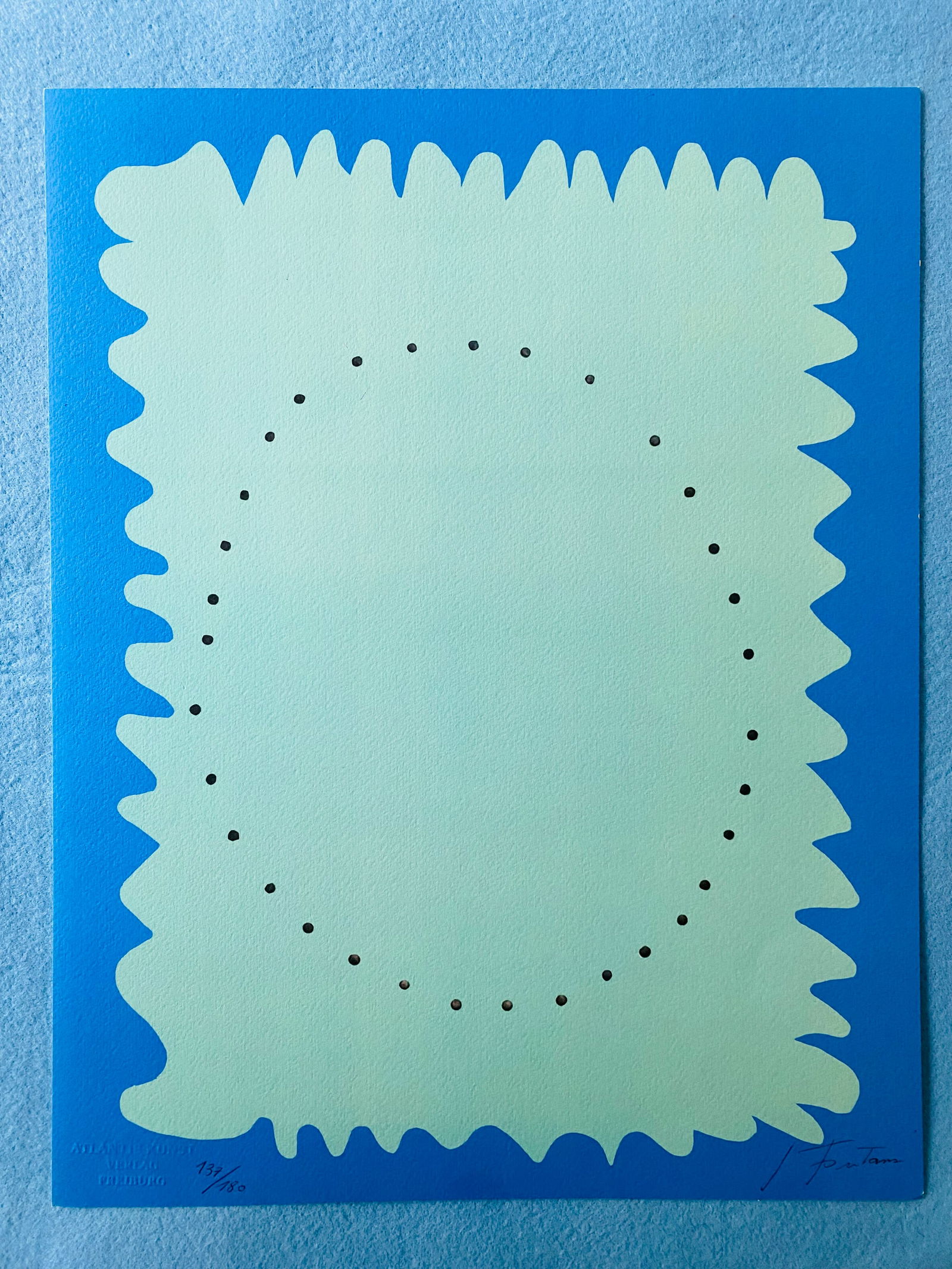 Lucio Fontana - Little Theatre: Lucio Fontana "Little Theatre" Chromolitograph after an original work. Print-signed lower right. Numbered lower left. Excellent conditions. Shipped with care in solid tube, fast shipping in 3-4 days