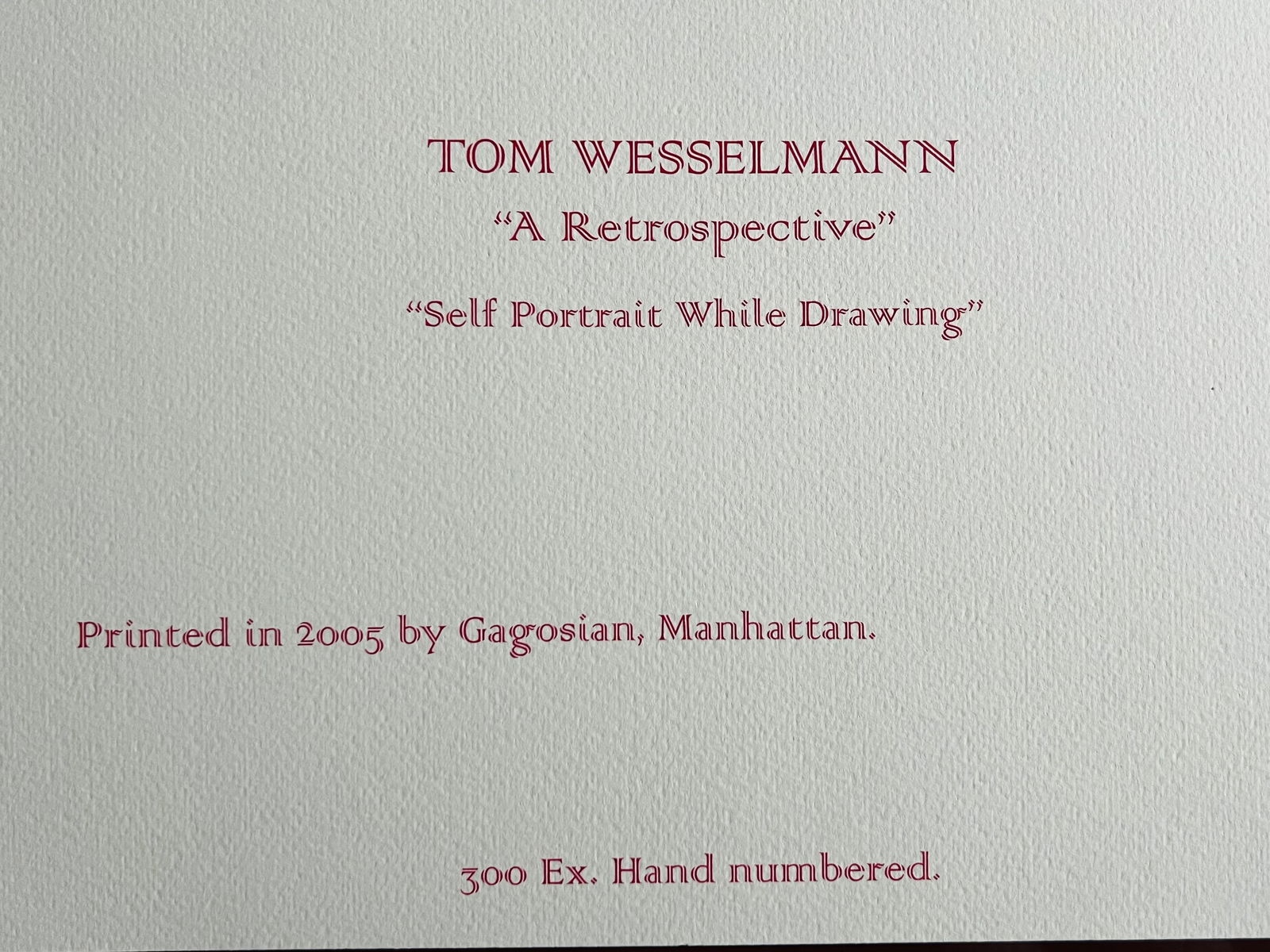 Tom Wesselmann - Selfportrait - 5
