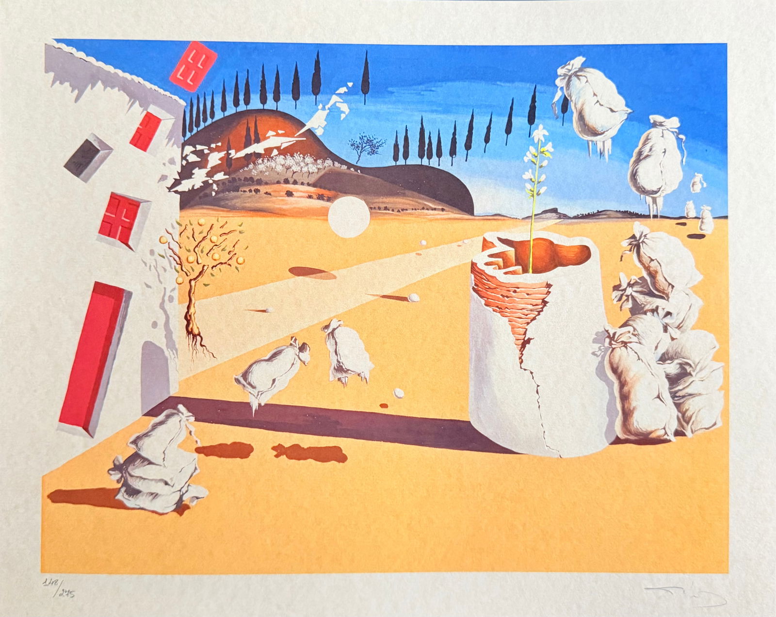 Salvador Dali - The Triangle: Salvador Dali "The Triangle" Chromolitograph after an original work. Print-signed lower right. Numbered lower left. Excellent conditions. Shipped with care in solid tube, fast shipping in 3-4 days