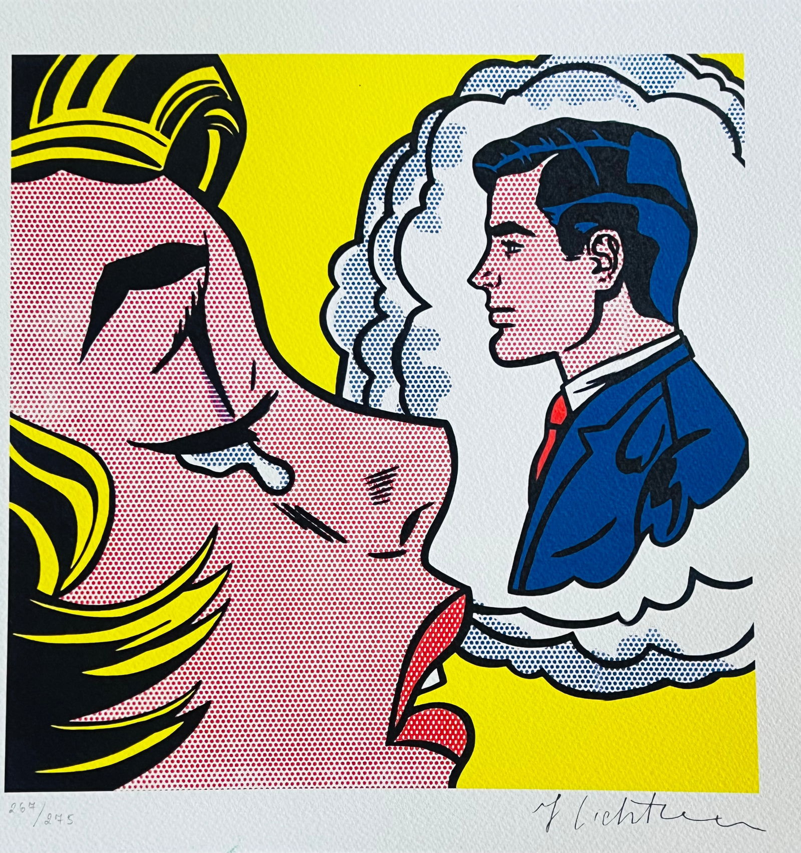 Roy Lichtenstein - Thinking of Him: Roy Lichtenstein "Thinking of Him" Chromolitograph after an original work. Print-signed lower right. Numbered lower left. Excellent conditions. Shipped with care in solid tube, fast shipping in 3-4 da