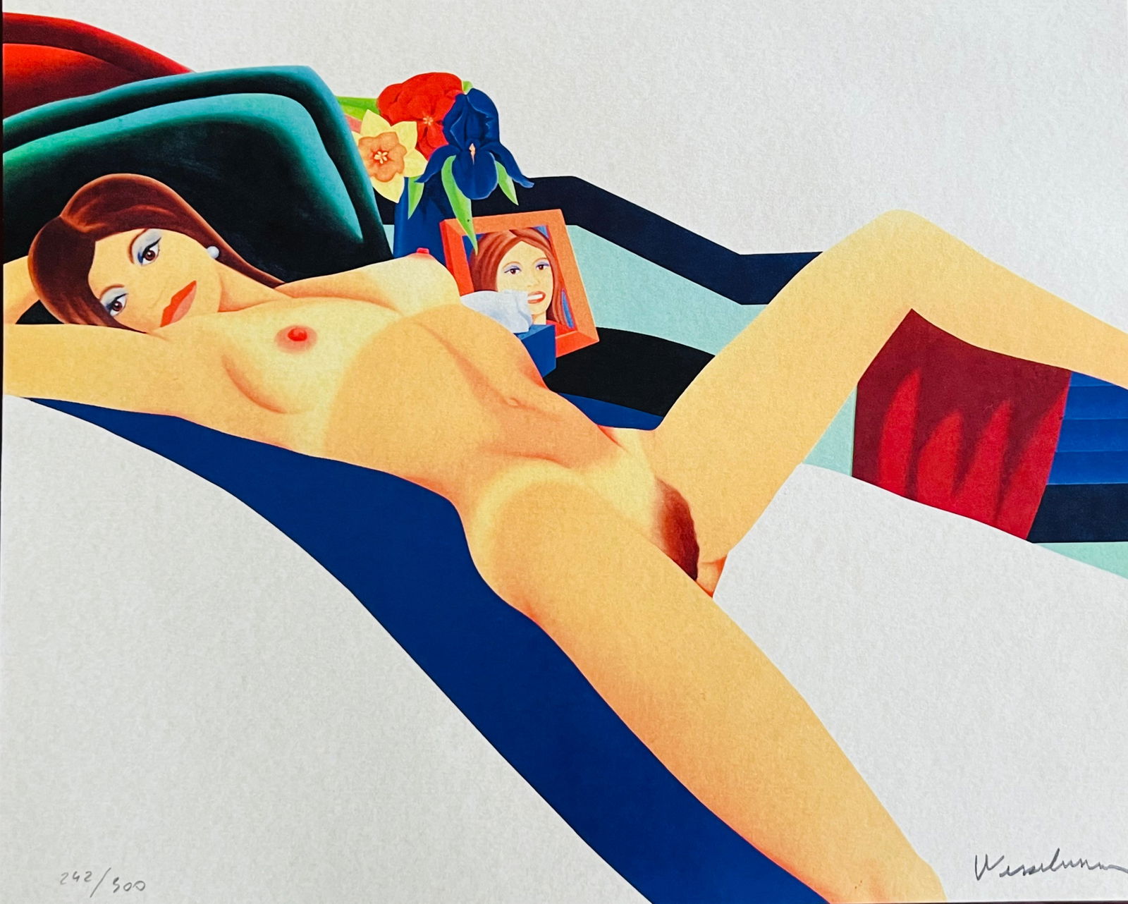 Tom Wesselmann - Great American Nude: Tom Wesselmann "Great American Nude" Chromolitograph after an original work. Print-signed lower right. Numbered lower left. Excellent conditions. Shipped with care in solid tube, fast shipping in 3-4