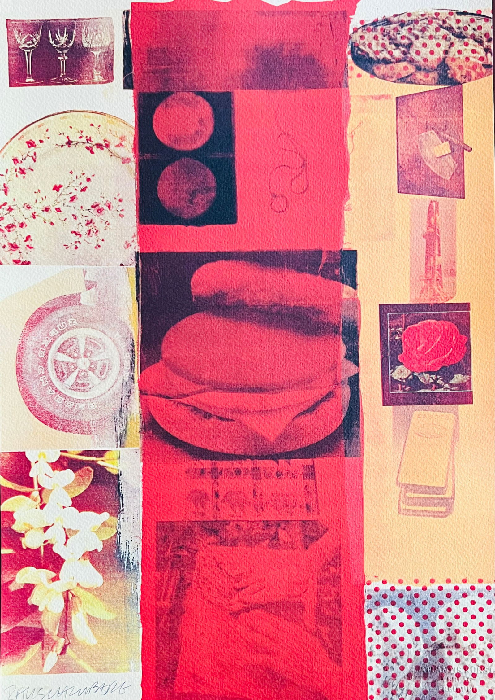 Robert Rauschenberg - Flirt: Robert Rauschenberg "Flirt" Chromolitograph after an original work. Print-signed lower right. Numbered lower left. Excellent conditions. Shipped with care in solid tube, fast shipping in 3-4 days all