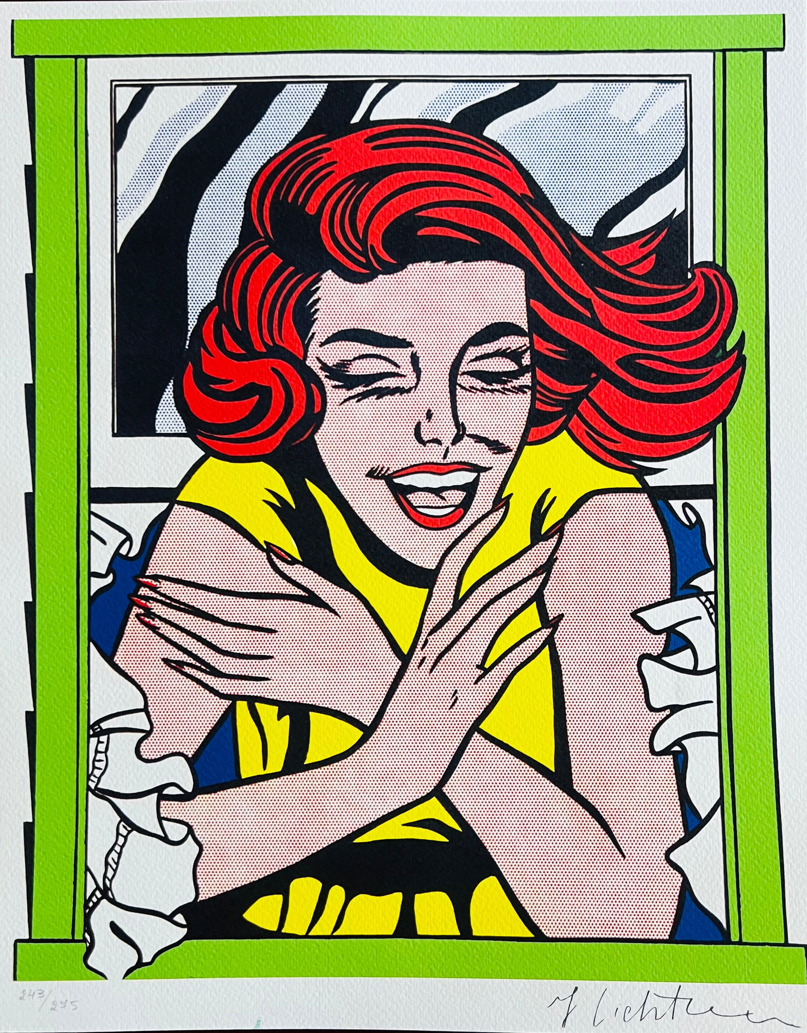 Roy Lichtenstein - Girl at the Window: Roy Lichtenstein "Girl at the Window" Chromolitograph after an original work. Print-signed lower right. Numbered lower left. Excellent conditions. Shipped with care in solid tube, fast shipping in