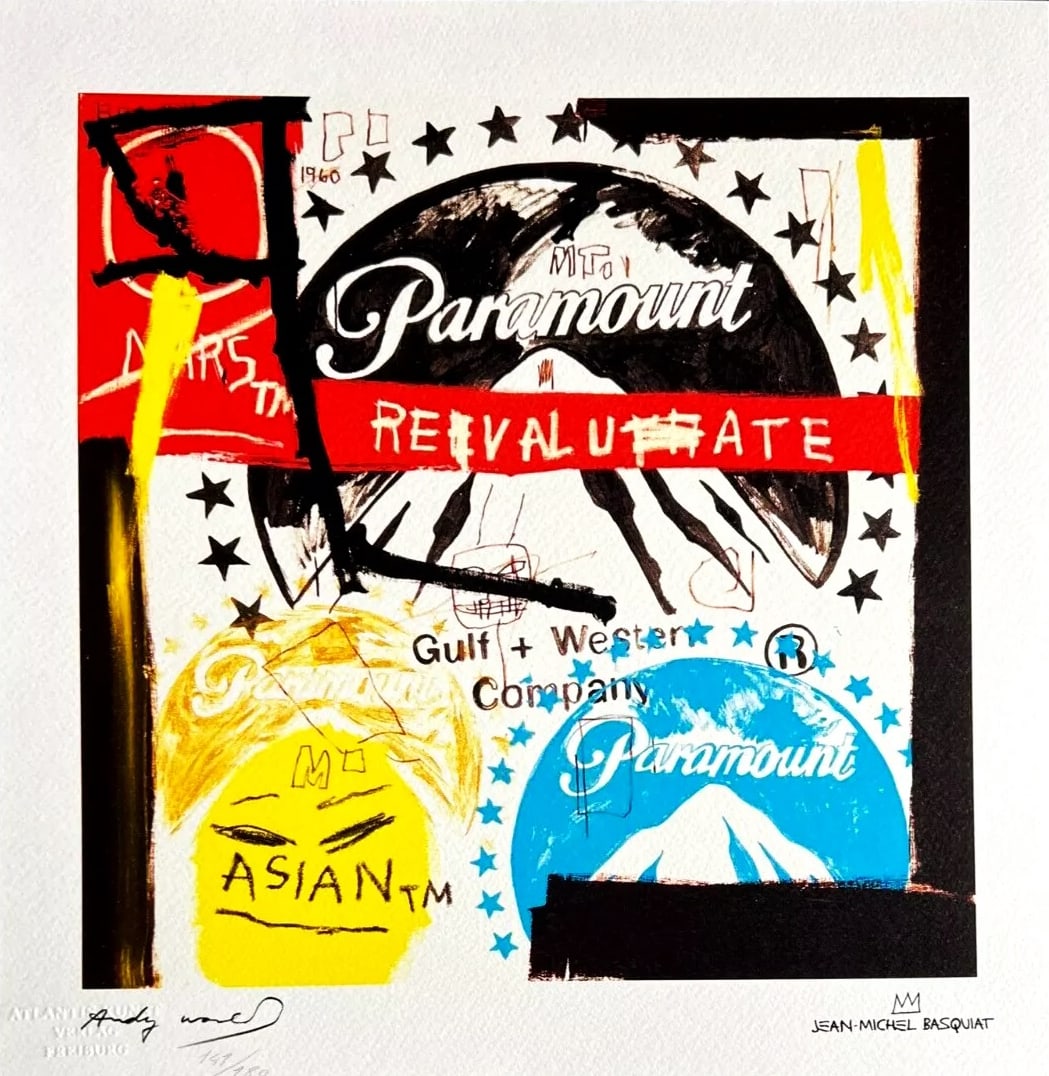 Basquiat / Warhol - Paramount: Basquiat / Warhol "Paramount" Chromolitograph after an original work. Print-signed lower right. Numbered lower left. Excellent conditions. Shipped with care in solid tube, fast shipping in 3-4 days al