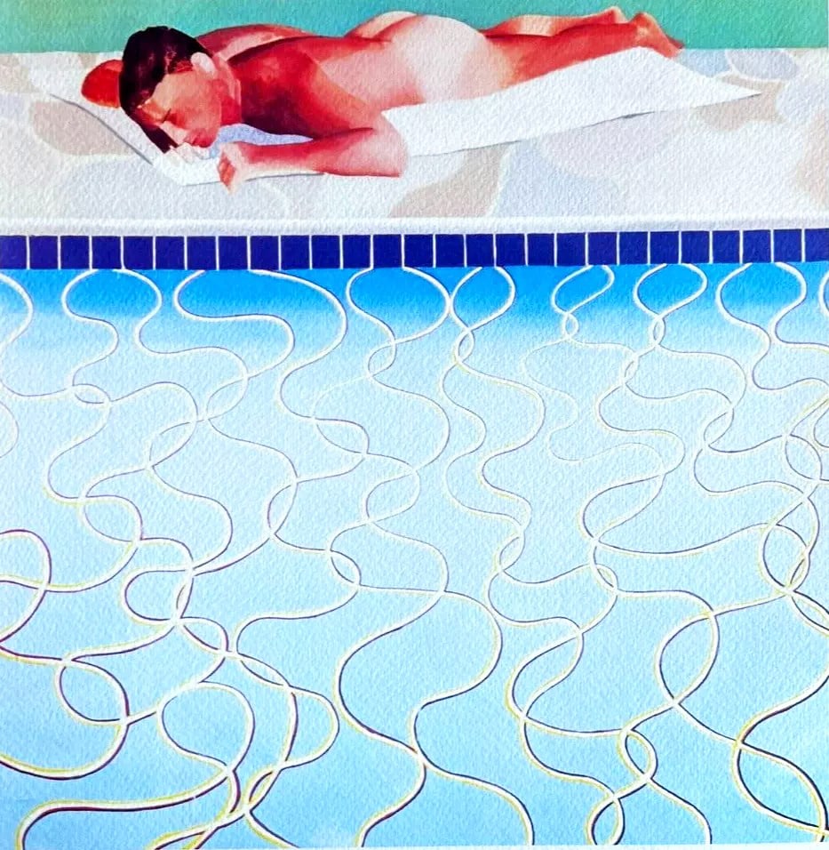 David Hockney - Man Sunbathing - 2