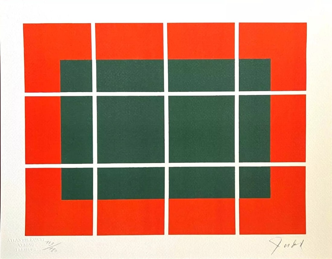 Donald Judd - Untitled: Donald Judd "Untitled" Chromolitograph after an original work. Print-signed lower right. Numbered lower left. Excellent conditions. Shipped with care in solid tube, fast shipping in 3-4 days all over