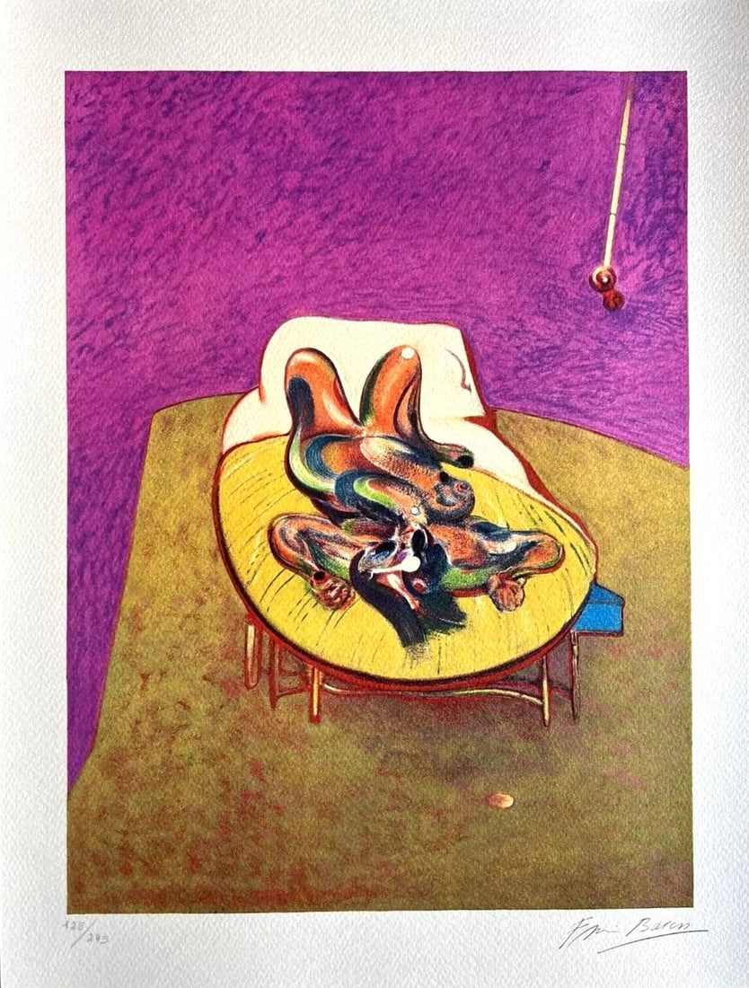 Francis Bacon - Laying Figure: Francis Bacon "Laying Figure" Chromolitograph after an original work. Print-signed lower right. Numbered lower left. Excellent conditions. Shipped with care in solid tube, fast shipping in 3-4 days