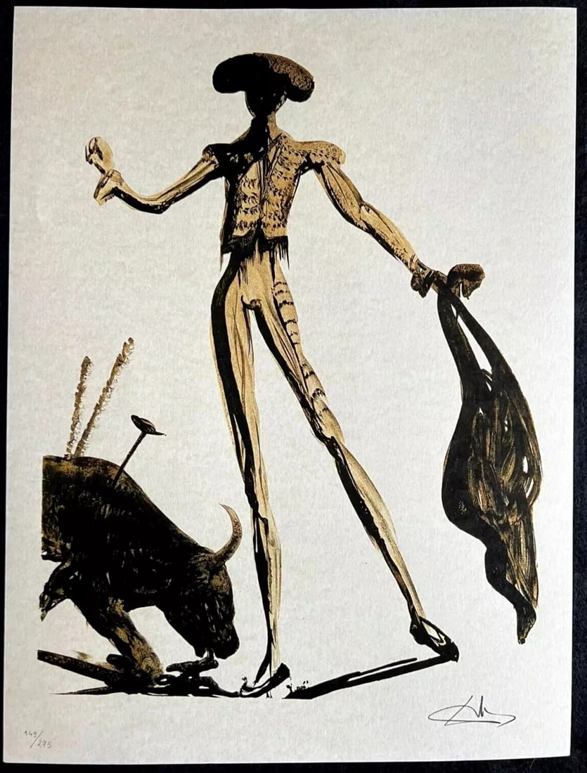 Salvador Dali - Corrida: Salvador Dali "Corrida" Chromolitograph after an original work. Print-signed lower right. Numbered lower left. Excellent conditions. Shipped with care in solid tube, fast shipping in 3-4 days all