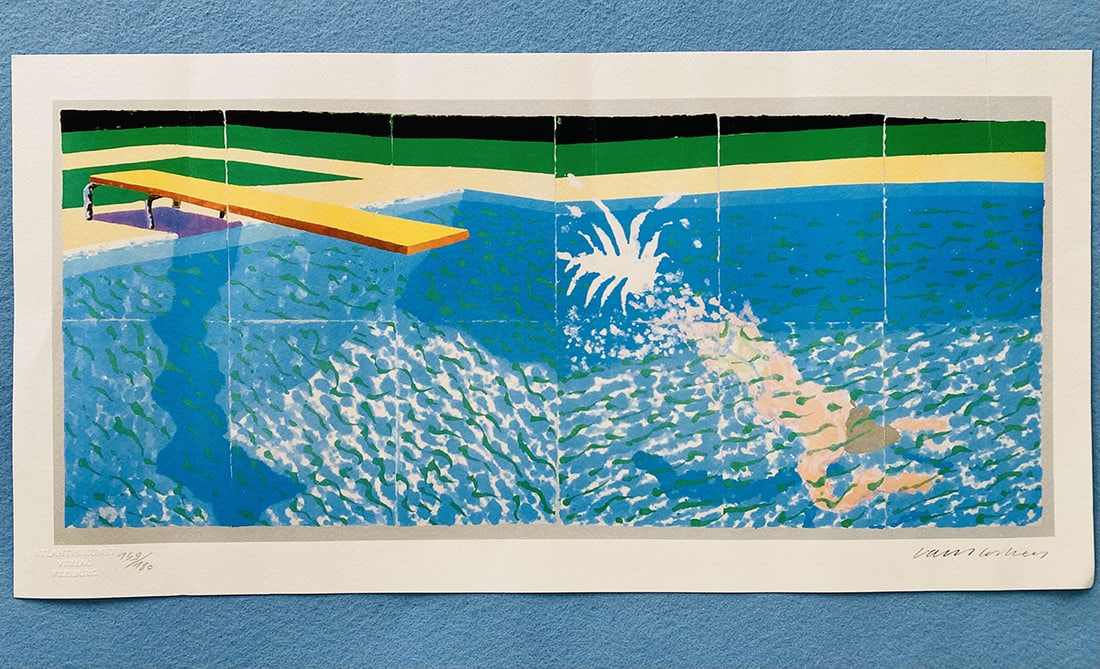 David Hockney - The Diver: David Hockney "The Diver" Chromolitograph after an original work. Print-signed lower right. Numbered lower left. Excellent conditions. Shipped with care in solid tube, fast shipping in 3-4 days all ov