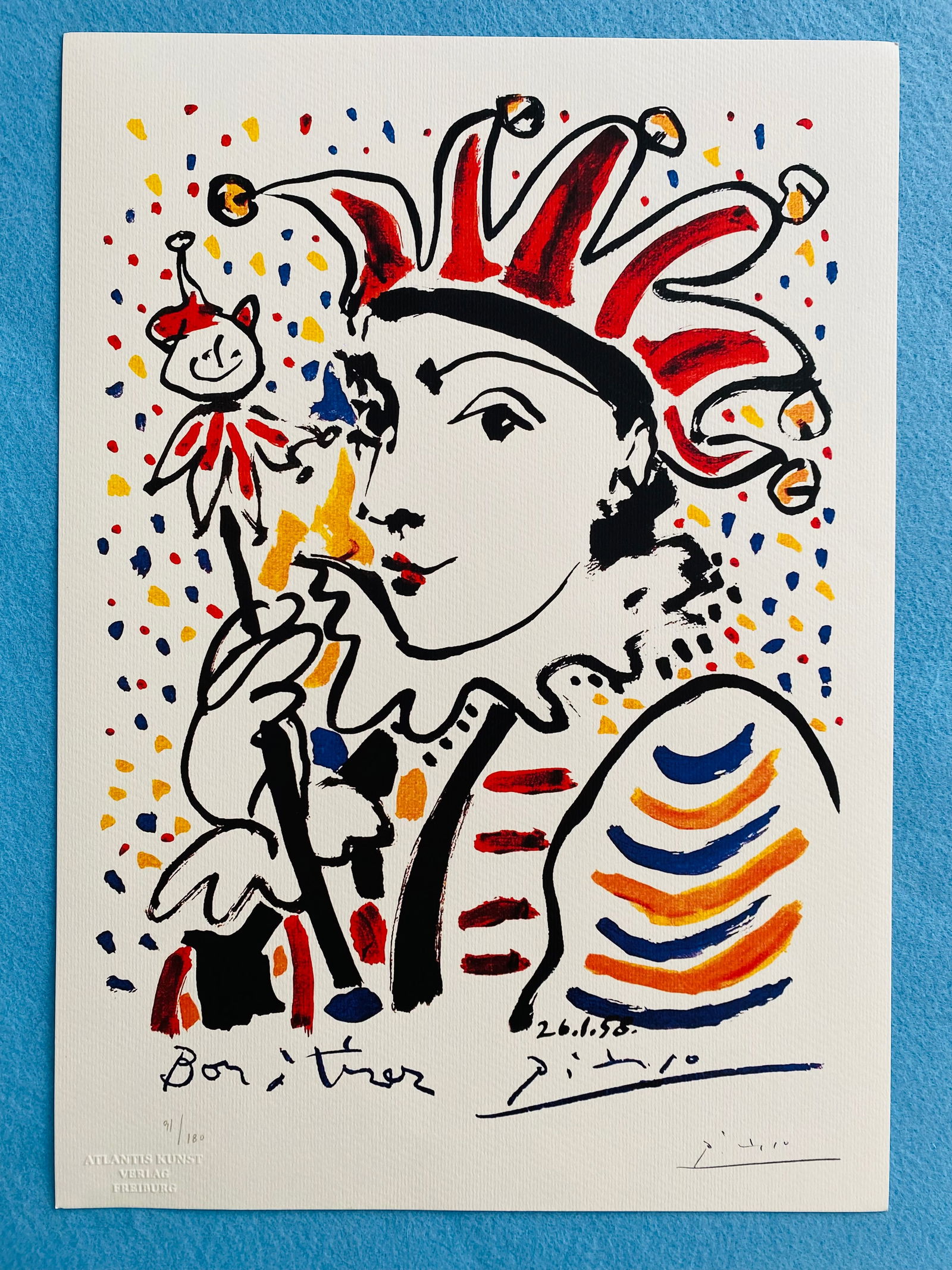 Pablo Picasso - Carnival: Pablo Picasso "Carnival" Chromolitograph after an original work. Print-signed lower right. Numbered lower left. Excellent conditions. Shipped with care in solid tube, fast shipping in 3-4 days all ove