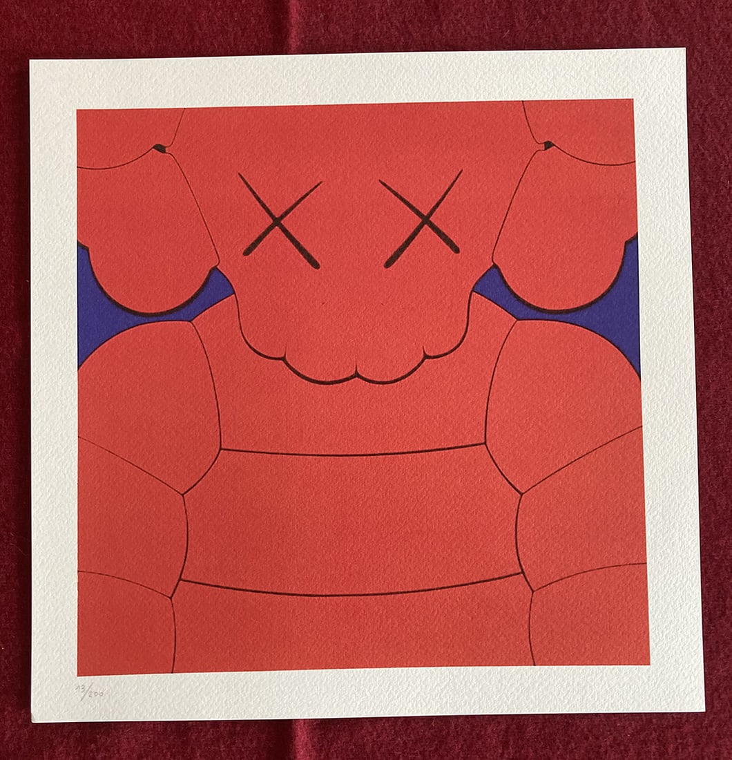 Kaws - What Party: Kaws "What Party" Chromolitograph after an original work. Numbered lower left. Excellent conditions. Shipped with care in solid tube, fast shipping in 3-4 days all over the world, 1-2 days in Europe.