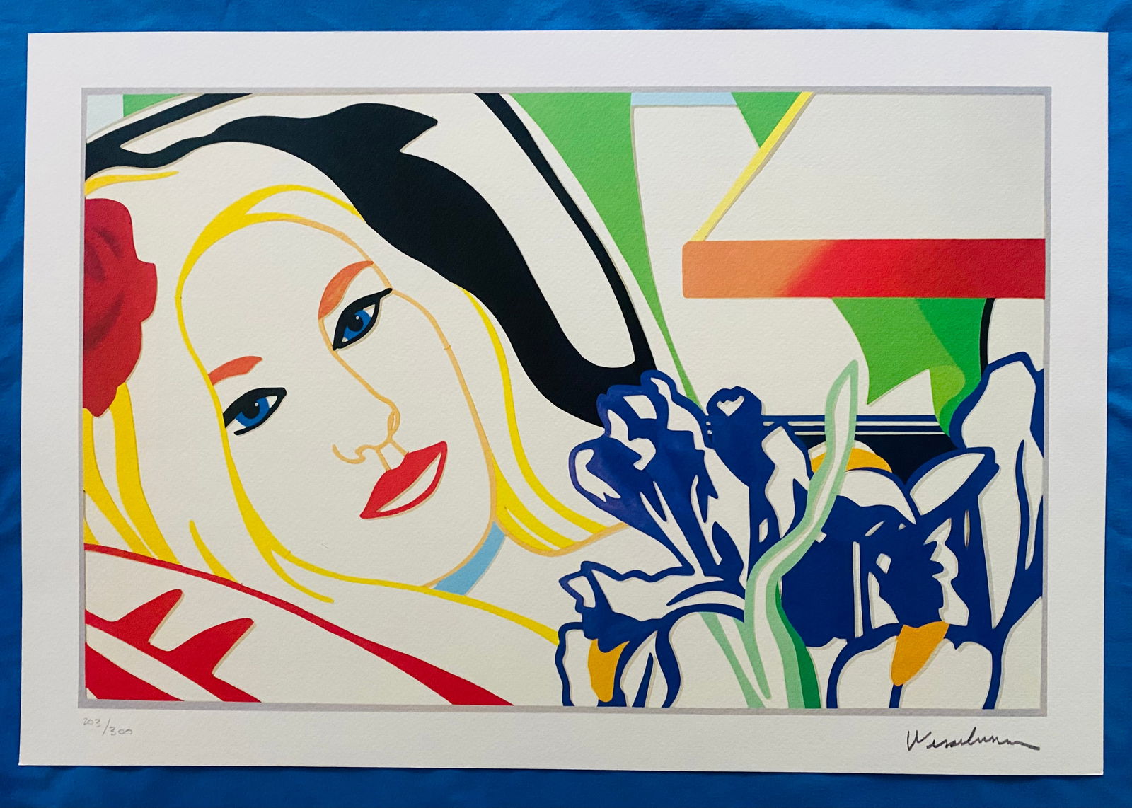 Tom Wesselmann - Blonde Bedroom with Iris: Tom Wesselmann "Blonde Bedroom with Iris" Chromolitograph after an original work. Print-signed lower right. Numbered lower left. Excellent conditions. Shipped with care in solid tube, fast shipping