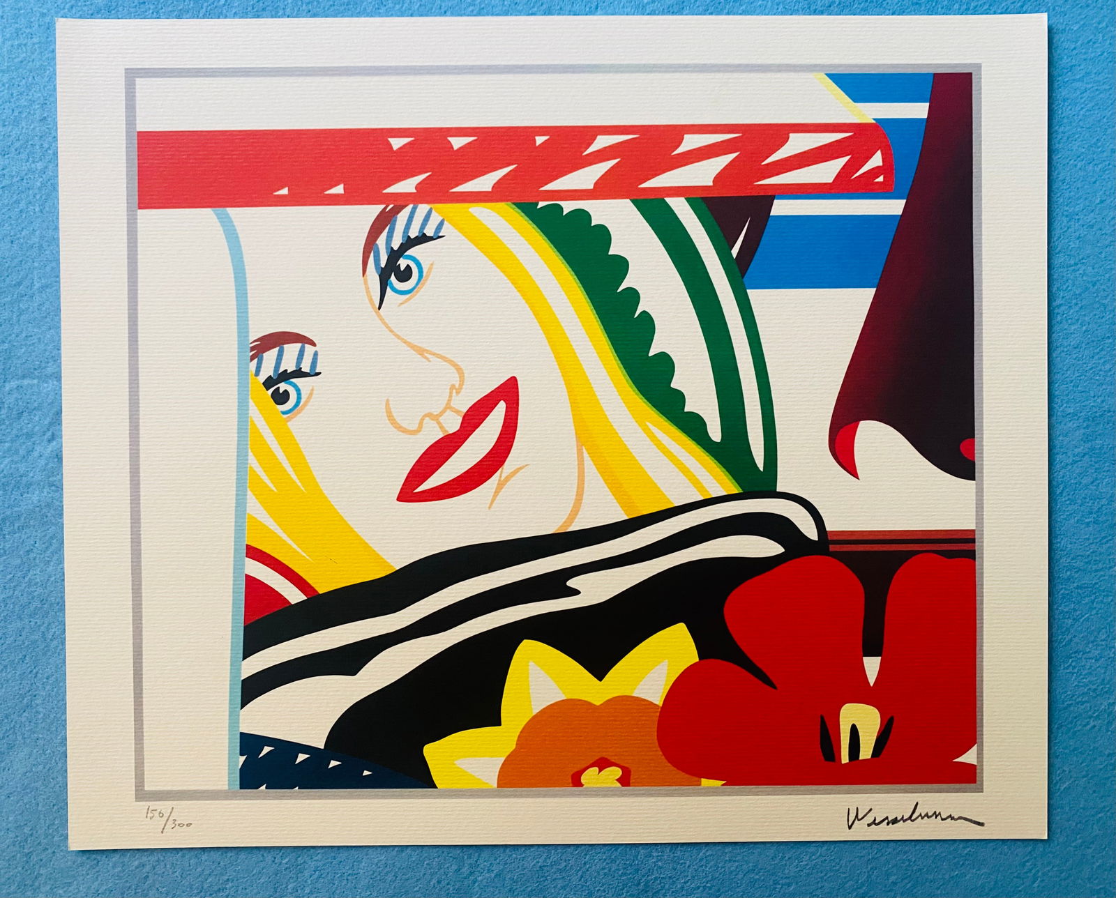 Tom Wesselmann - Portrait from Bedroom: Tom Wesselmann "Portrait from Bedroom" Chromolitograph after an original work. Print-signed lower right. Numbered lower left. Excellent conditions. Shipped with care in solid tube, fast shipping in 3-