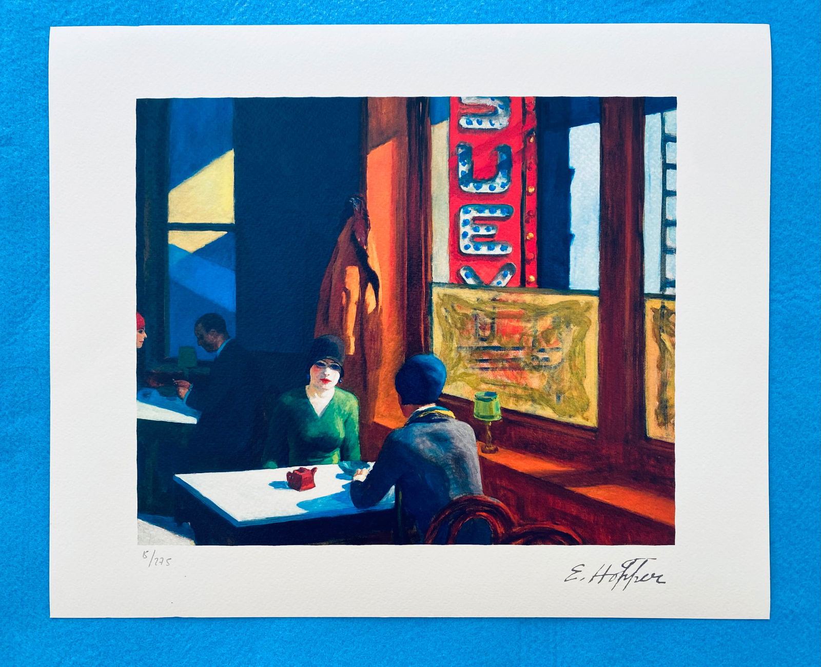 Edward Hopper - Chop Suey: Edward Hopper "Chop Suey" Chromolitograph after an original work. Print-signed lower right. Numbered lower left. Excellent conditions. Shipped with care in solid tube, fast shipping in 3-4 days all