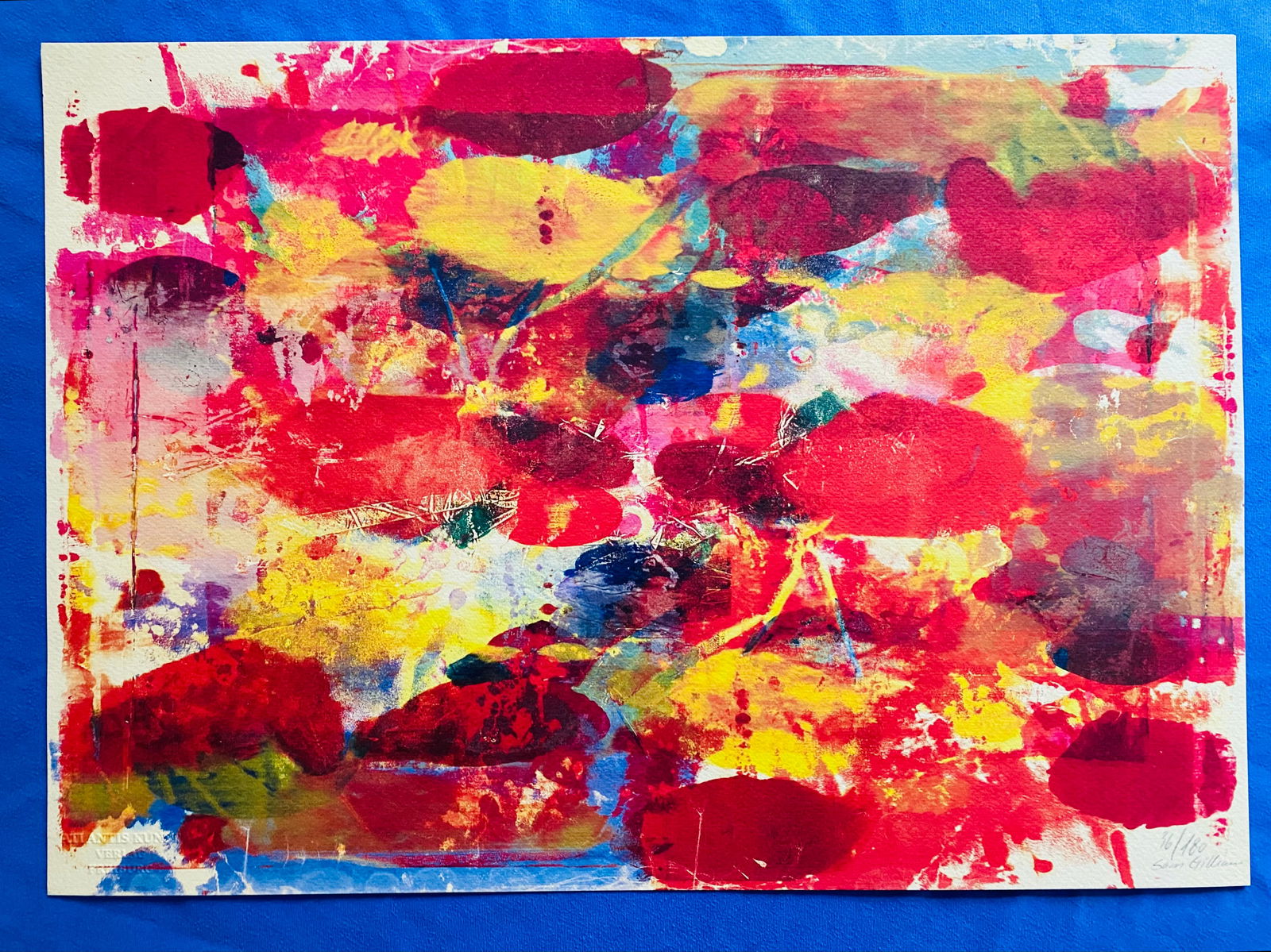 Sam Gilliam - Untitled: Sam Gilliam "Untitled" Chromolitograph after an original work. Print-signed lower right. Numbered lower left. Excellent conditions. Shipped with care in solid tube, fast shipping in 3-4 days all over