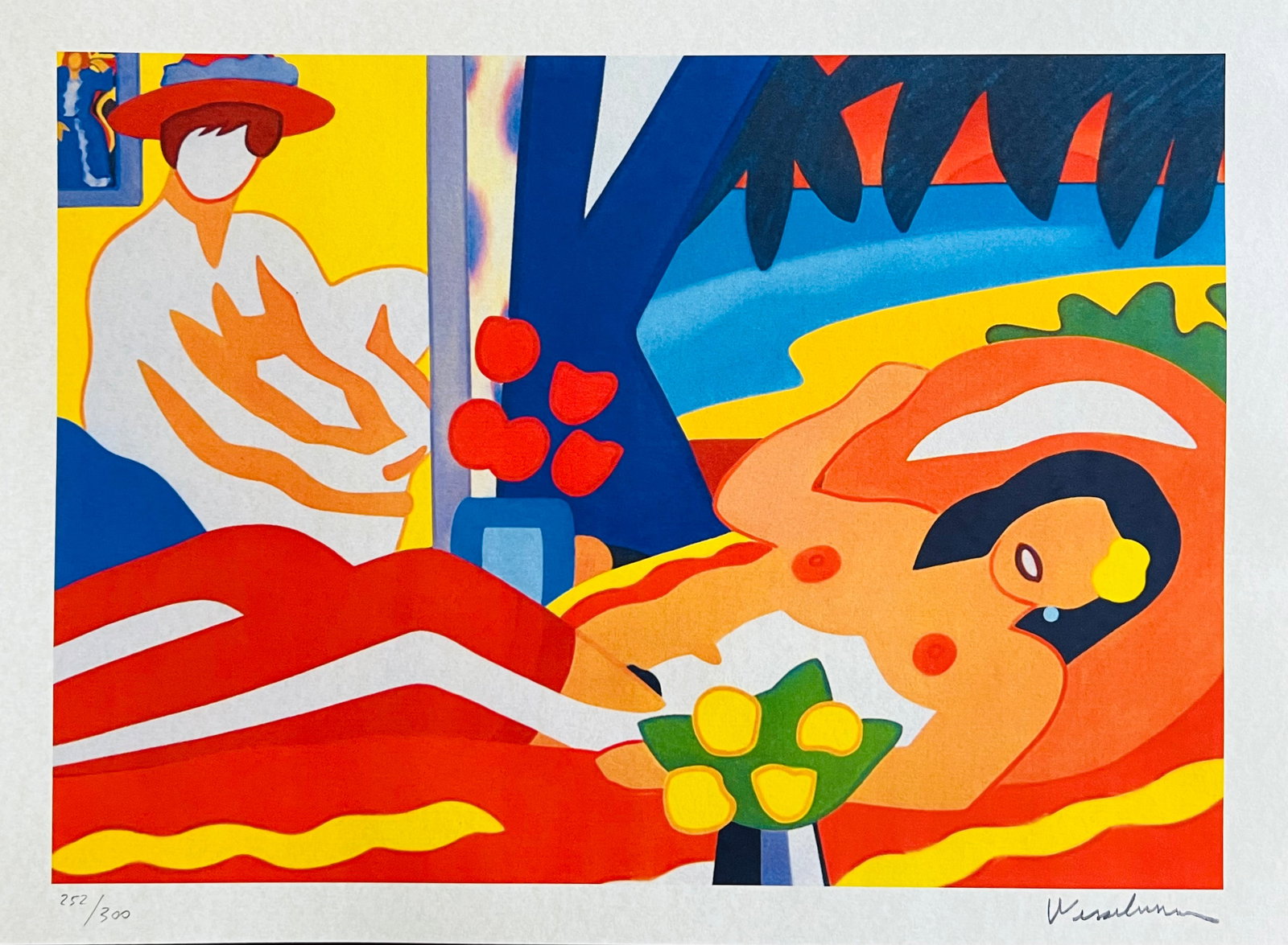 Tom Wesselmann - Sunset Nude with Wesselmann: Tom Wesselmann "Sunset Nude with Wesselmann" Chromolitograph after an original work. Print-signed lower right. Numbered lower left. Excellent conditions. Shipped with care in solid tube, fast