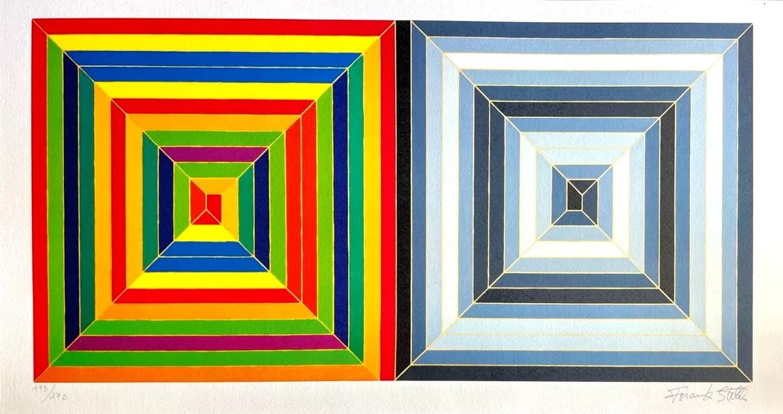 Frank Stella: Hermosa Beach: Frank Stella "Hermosa Beach" Chromolitograph after an original work. Print-signed lower right. Numbered lower left. Excellent conditions. Shipped with care in solid tube, fast shipping in 3-4 days all