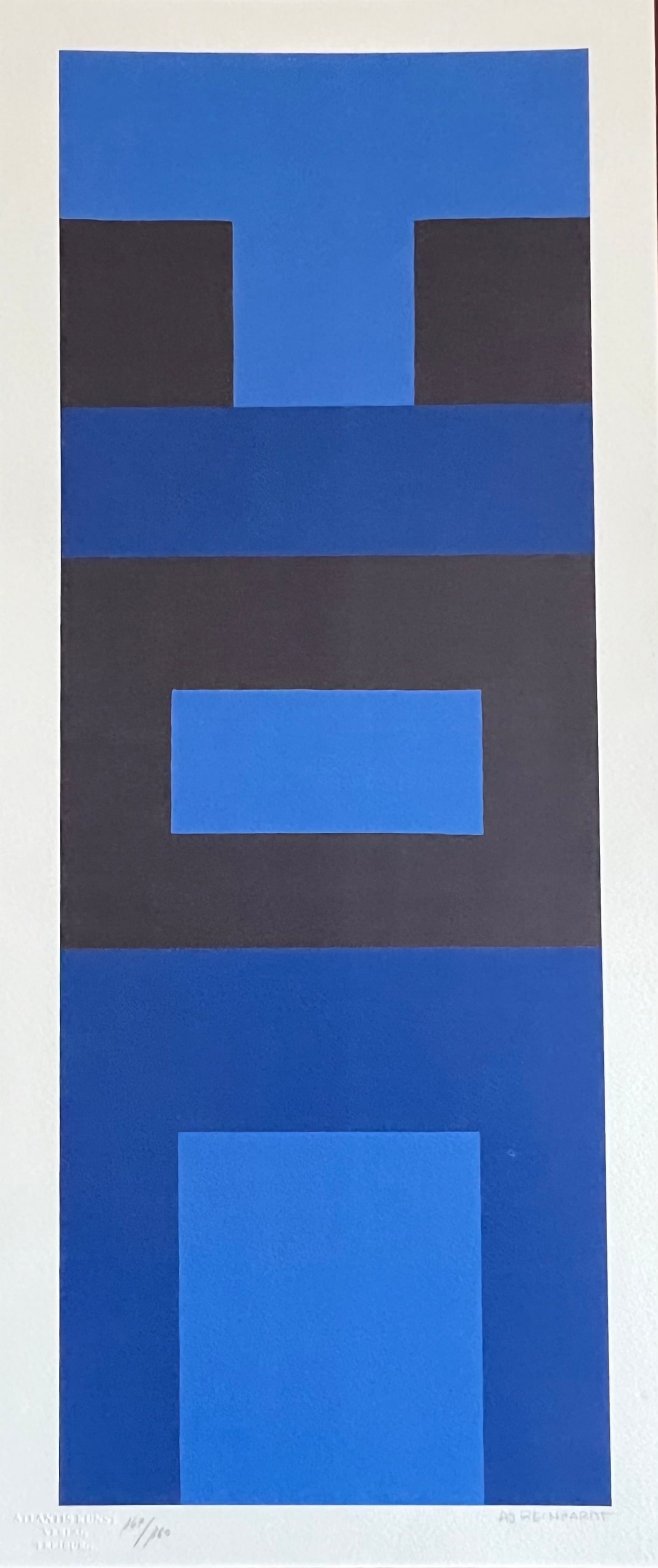 Ad Reinhardt - Blue Abstract Painting: Ad Reinhardt "Blue Abstract Painting" Chromolitograph after an original work. Print-signed lower right. Numbered lower left. Excellent conditions. Shipped with care in solid tube, fast shipping in 3-4