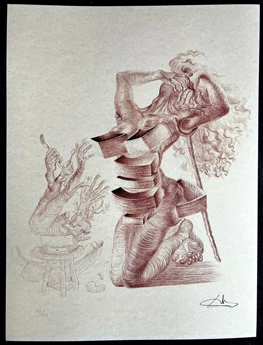 Salvador Dali - Drawers Woman: Salvador Dali "Drawers Woman" Chromolitograph after an original work. Print-signed lower right. Numbered lower left. Excellent conditions. Shipped with care in solid tube, fast shipping in 3-4 days