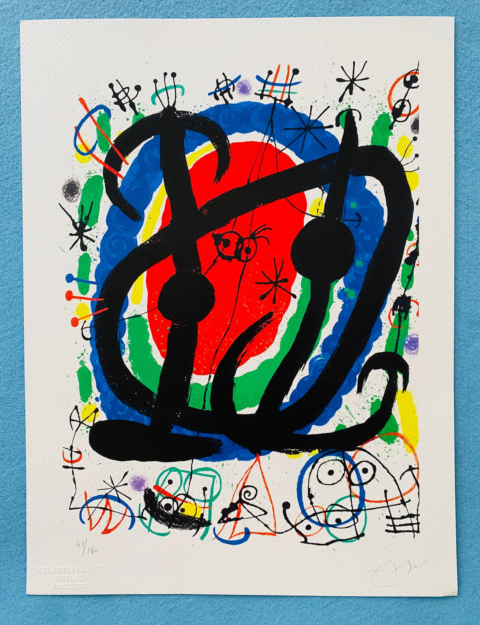 Joan Miro - Cartoons: Joan Miro "Cartoons" Chromolitograph after an original work. Print-signed lower right. Numbered lower left. Excellent conditions. Shipped with care in solid tube, fast shipping in 3-4 days all over th