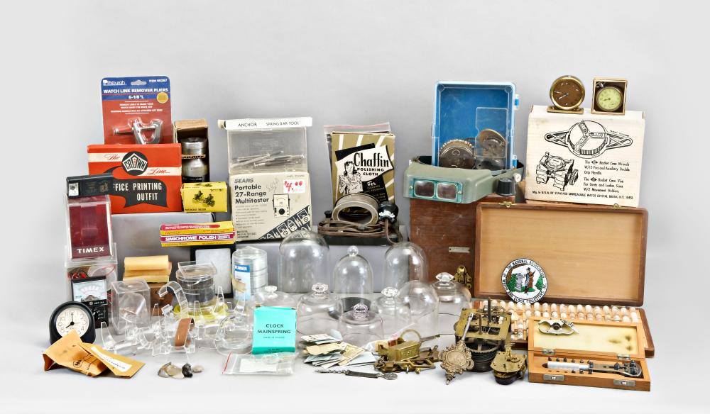 Large lot of watchmakers tools and parts (1 of 5)