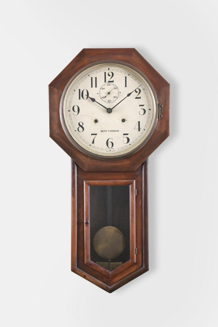Seth Thomas Clock Co. "World" schoolhouse wall clock (1 of 3)