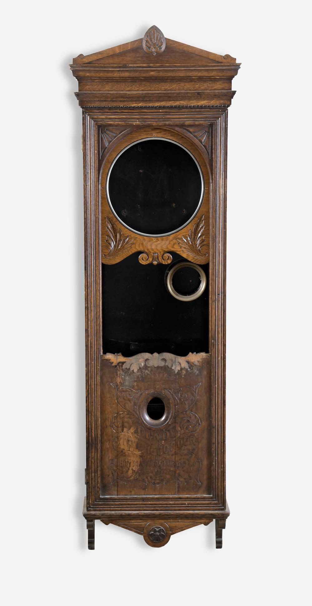 Self Winding Clock Co. hanging oak case only (1 of 3)