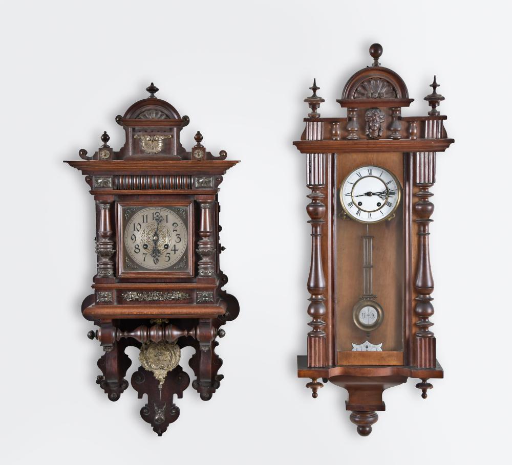 Two German Wall Clocks including a finely carved (1 of 9)