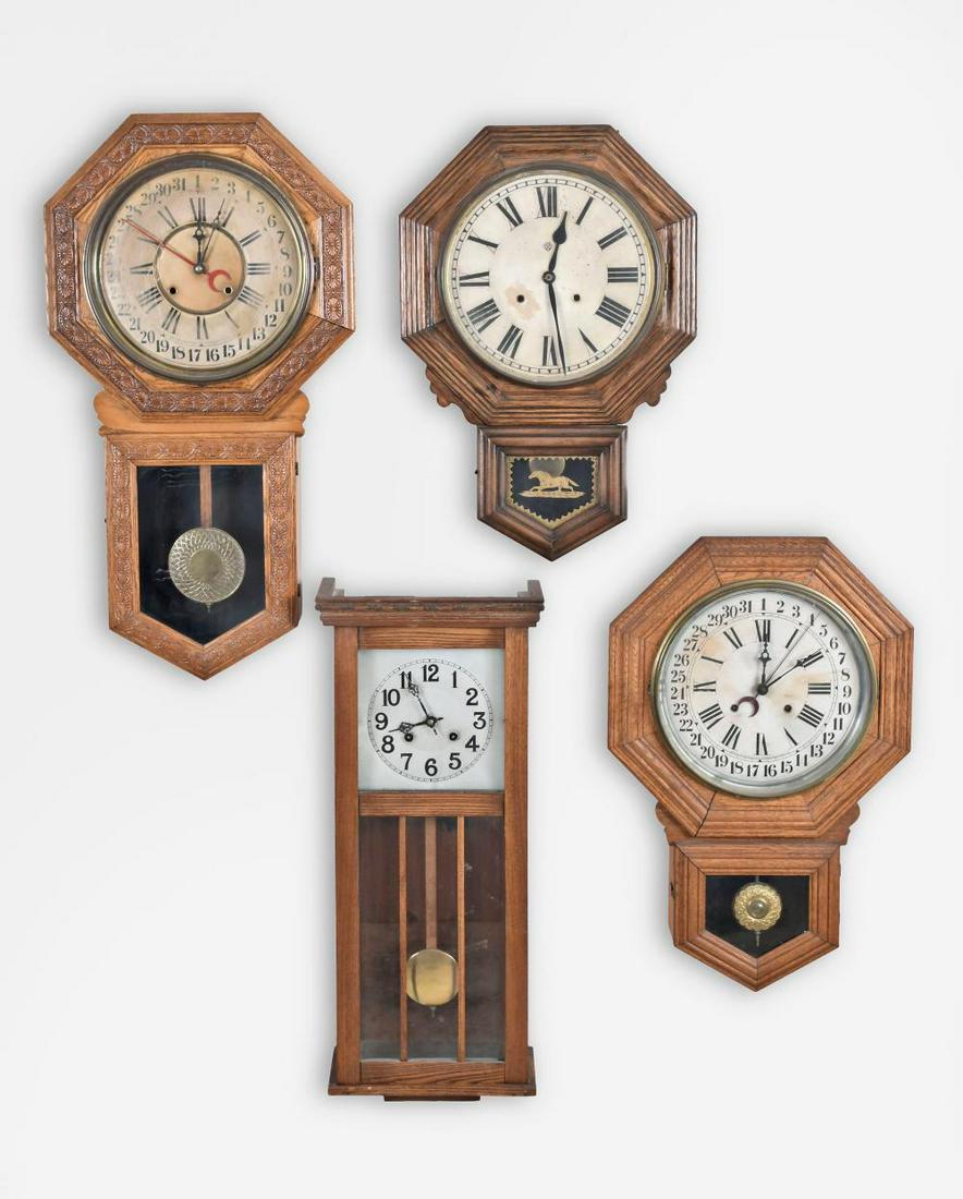 Four Spring Driven Wall Clocks (1 of 7)